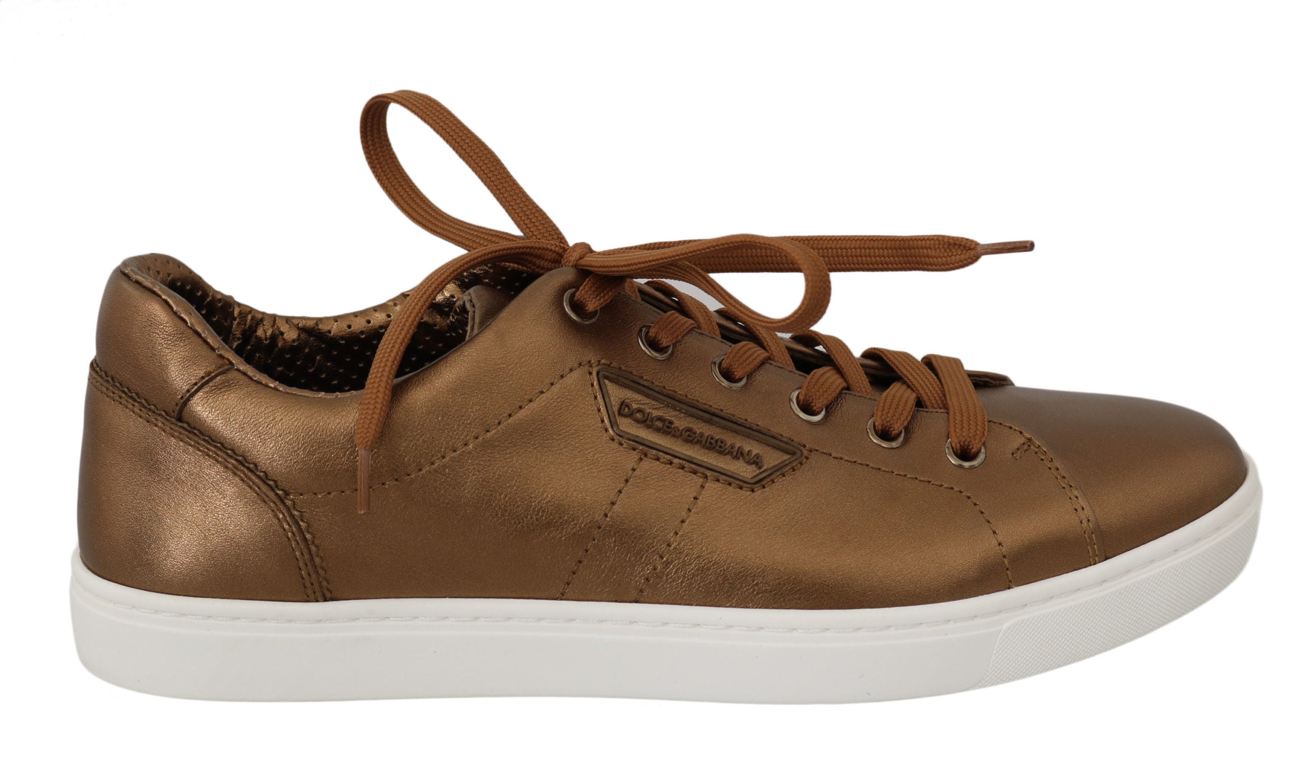Dolce & Gabbana Goldene Metallic-Leder-Sneaker
