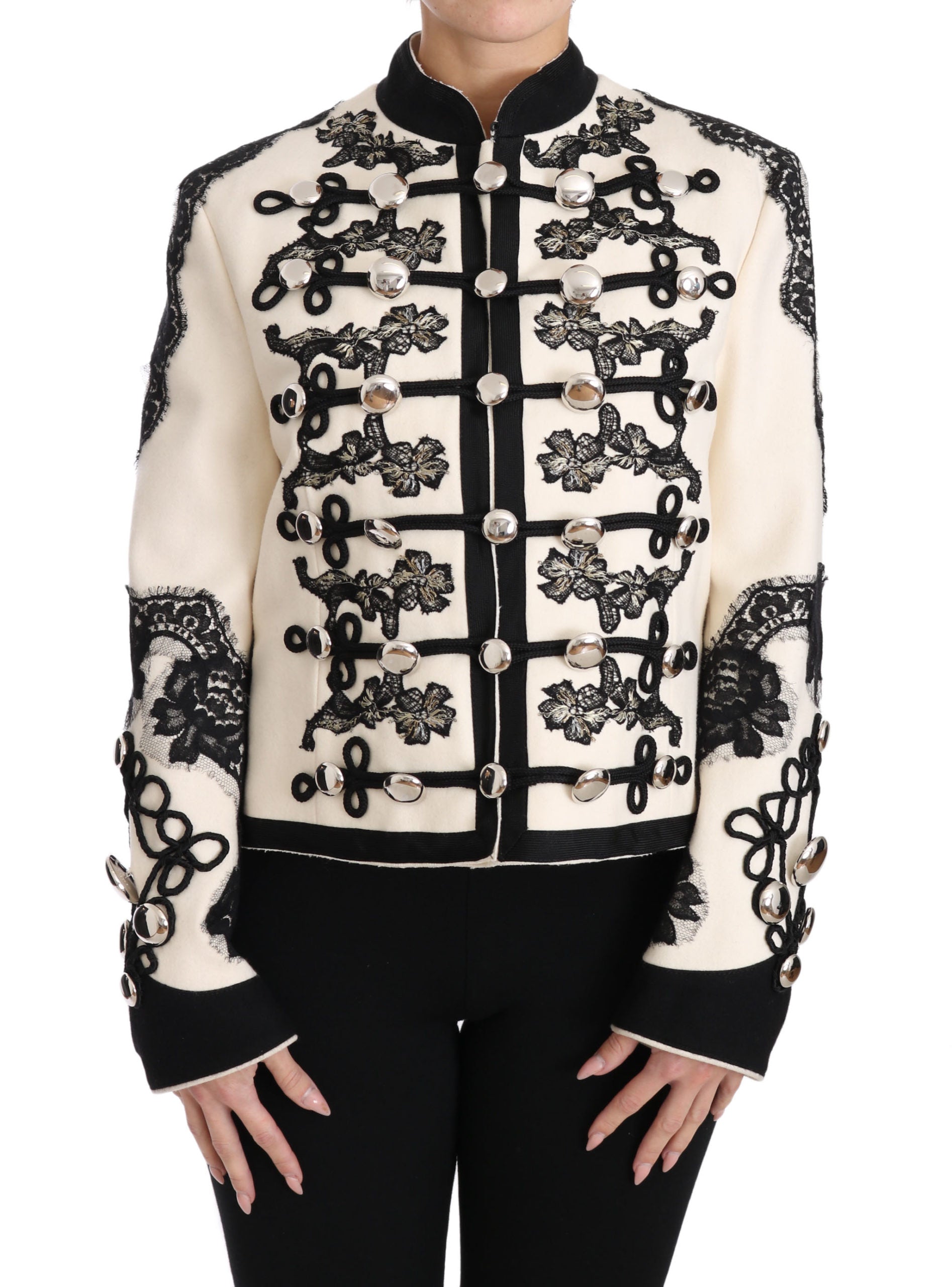 Dolce & Gabbana Elegante cremefarbene Barockjacke