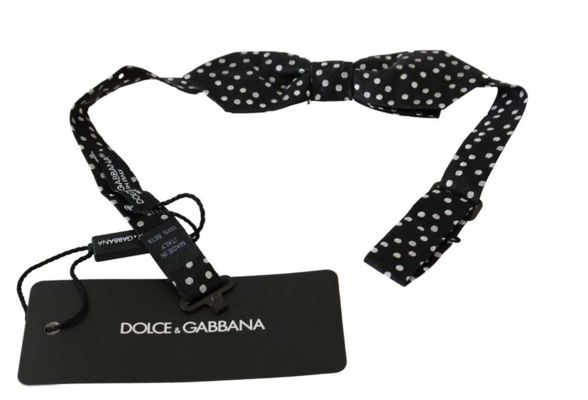 Dolce & Gabbana – Elegante schwarze Seidenfliege mit Punkten