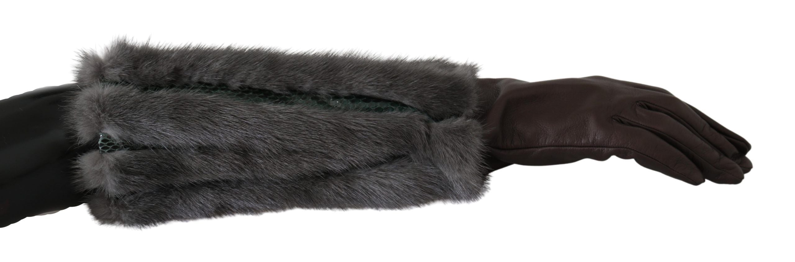 Dolce & Gabbana – Elegante, mittellange Lederhandschuhe in Braun