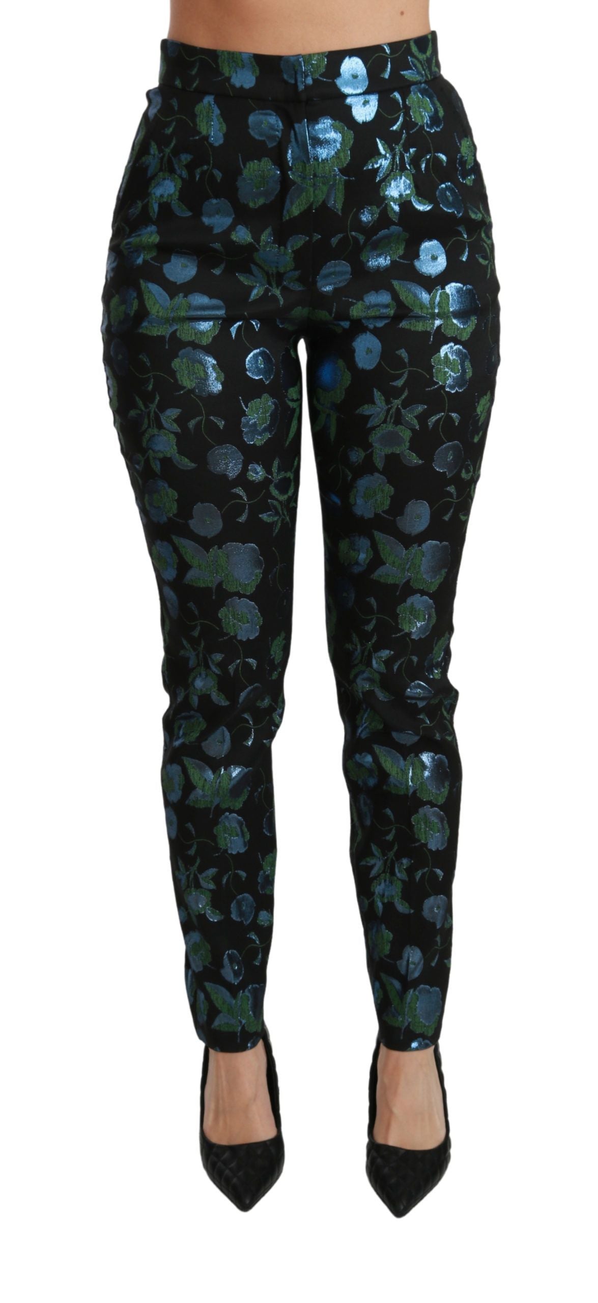 Dolce & Gabbana – Enge Hose mit Blumenmuster und hoher Taille
