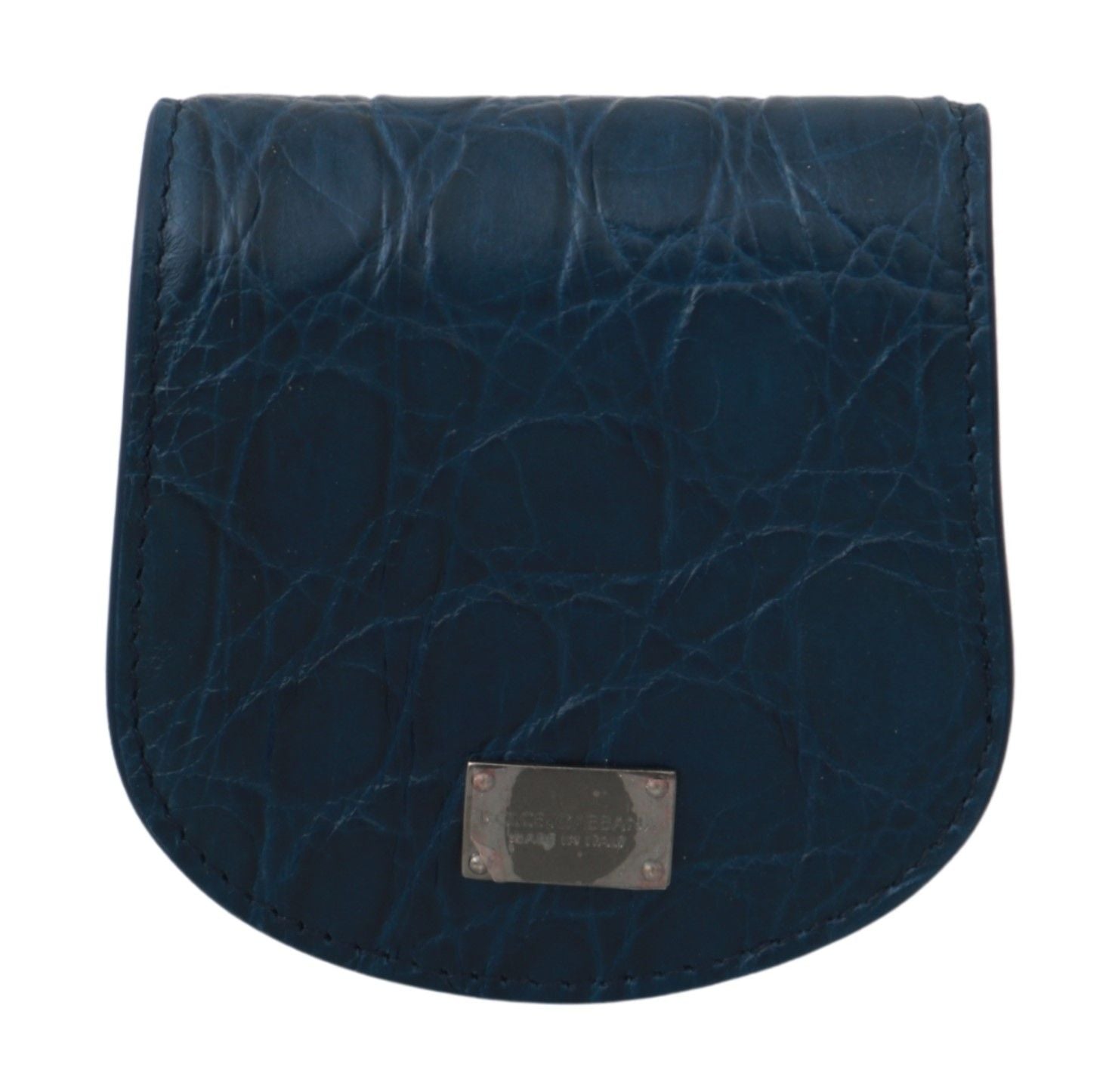 Dolce & Gabbana Sleek Blue Caimano Kondometui-Geldbörse