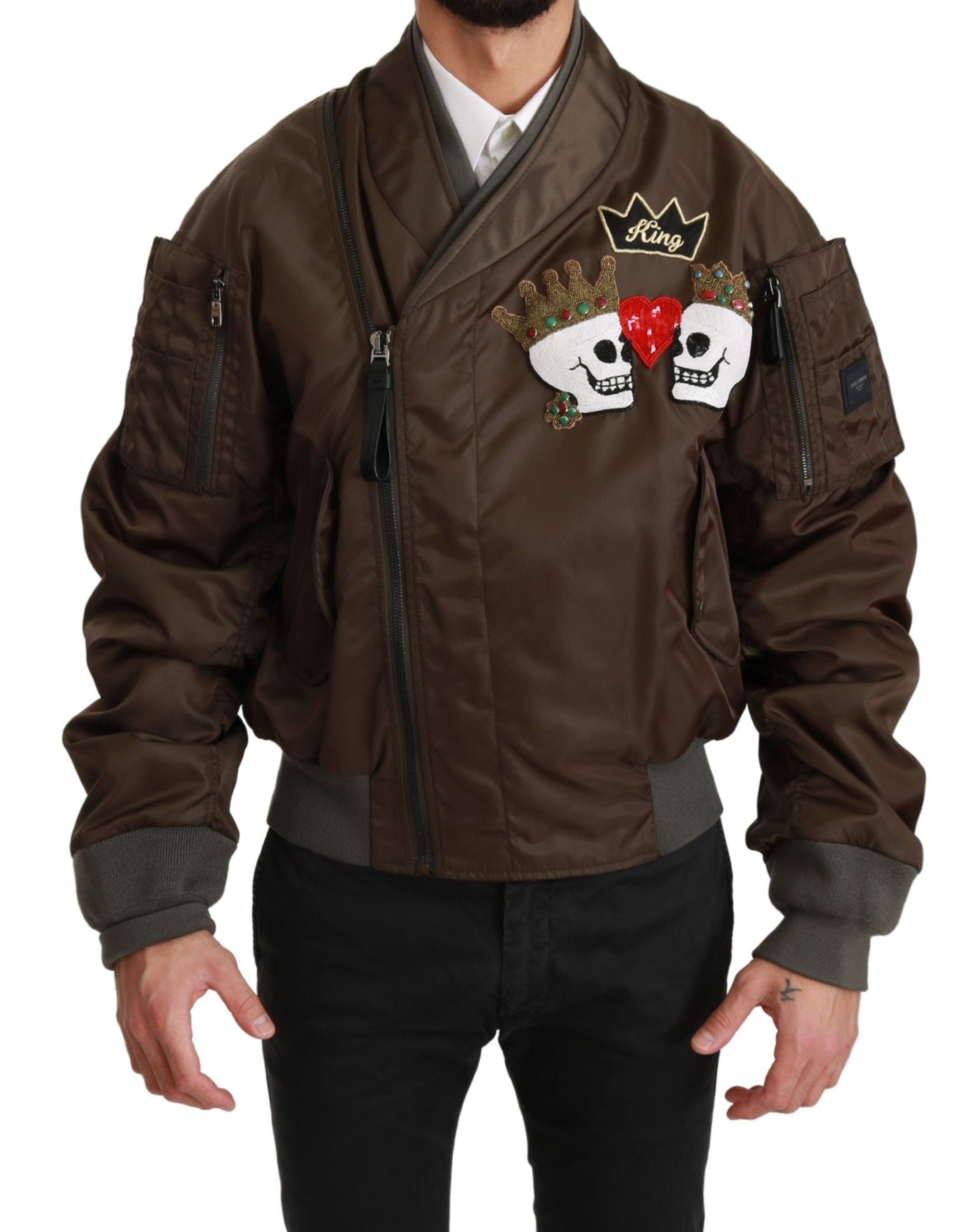 Dolce & Gabbana – Zweireihige Bomberjacke mit Pailletten