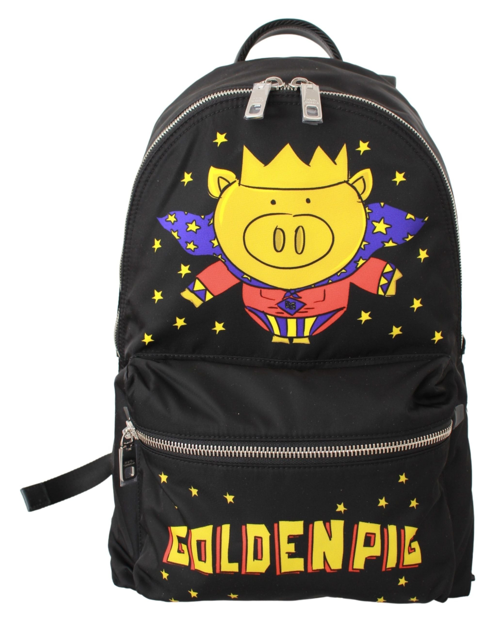 Dolce & Gabbana – Luxuriöser Rucksack mit goldenem Schweinemotiv