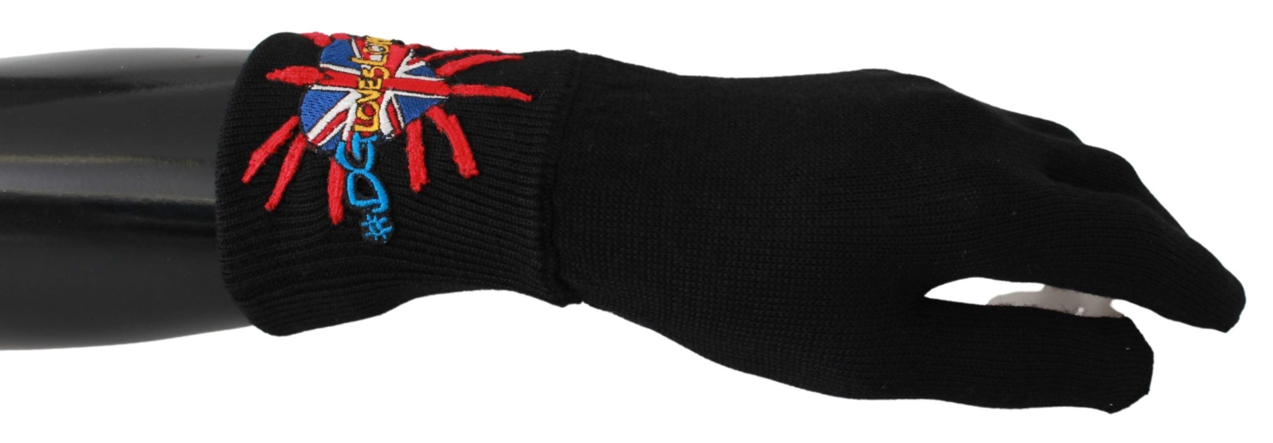 Dolce & Gabbana Elegante schwarze Unisex-Handschuhe aus Schurwolle