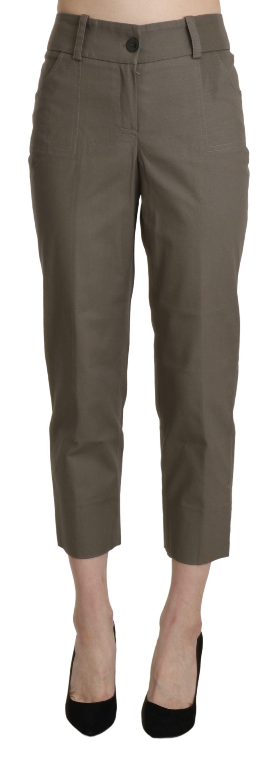 BENCIVENGA Elegante High Waist Cropped Hose in Grau