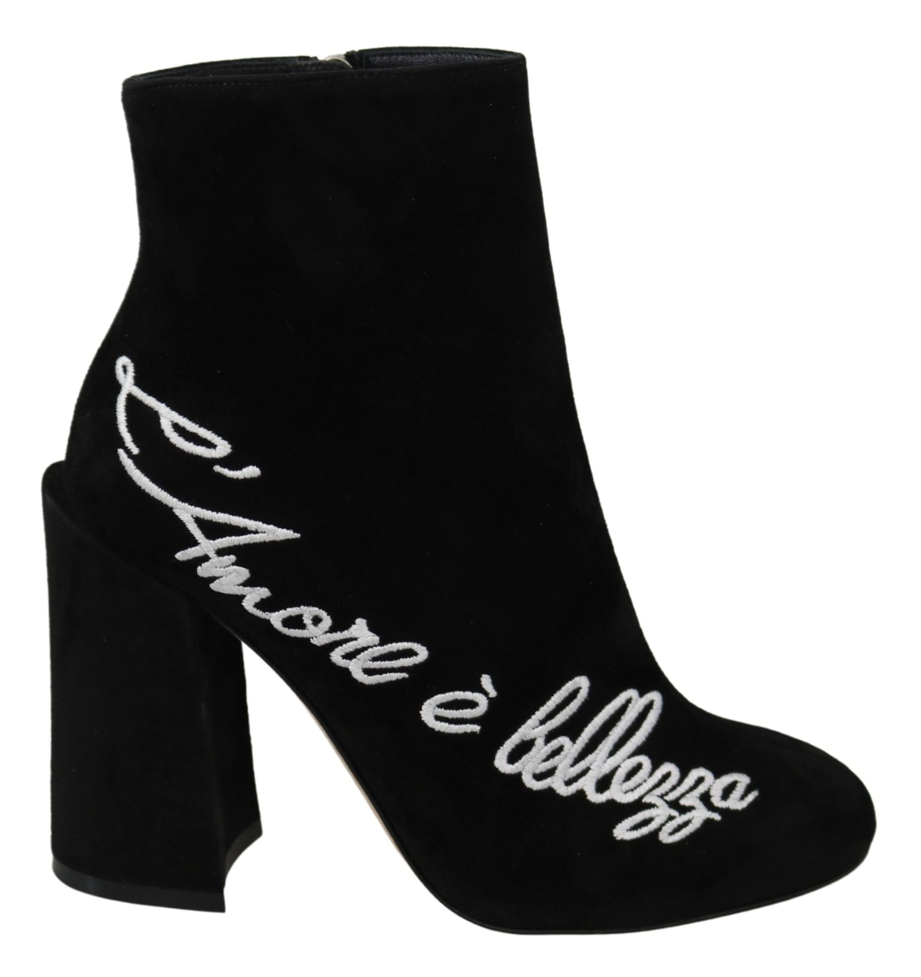 Dolce & Gabbana bestickte Stiefeletten aus Lammwildleder