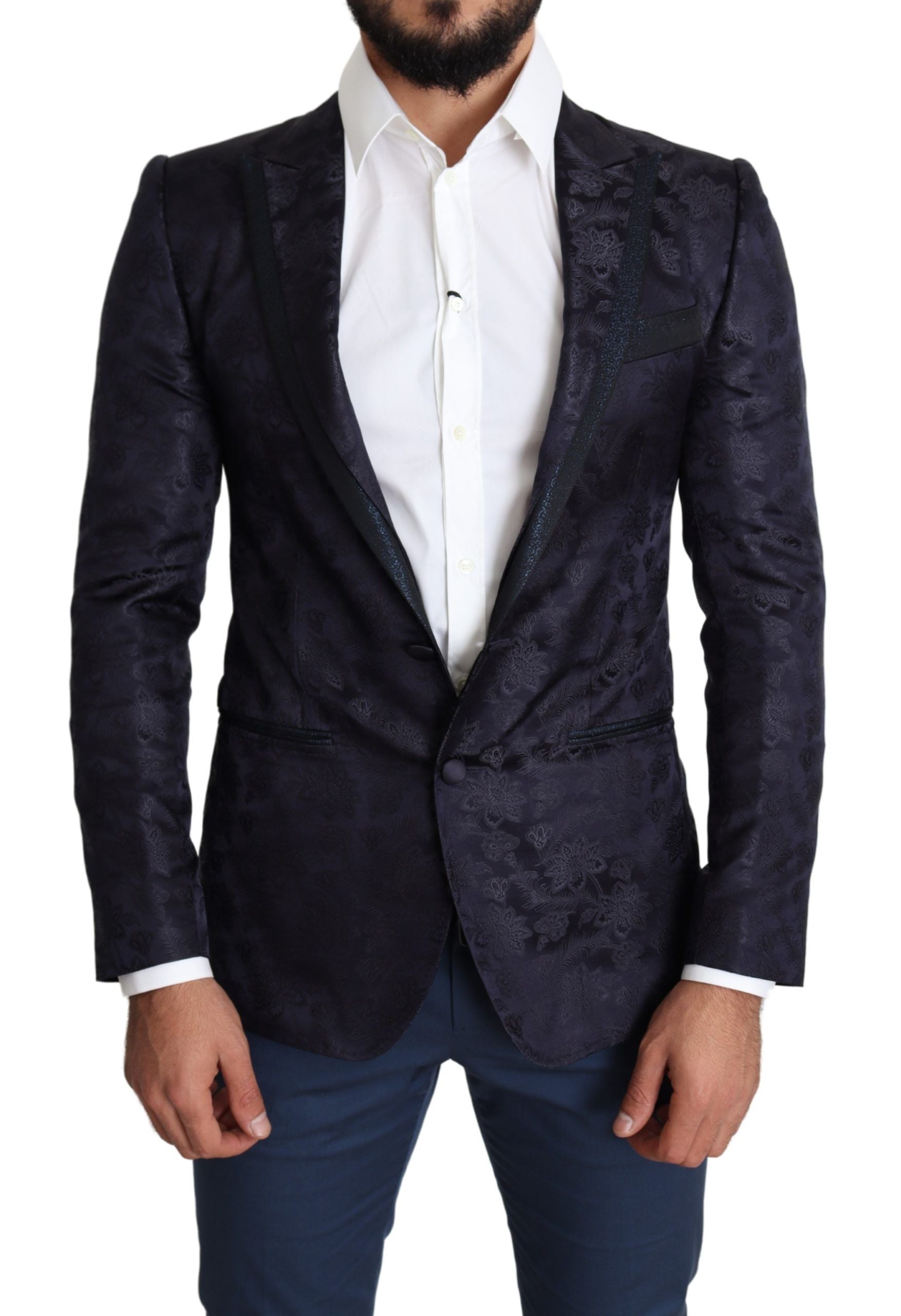 Dolce & Gabbana – Eleganter Martini-Blazer aus Seidenmischung in Blau