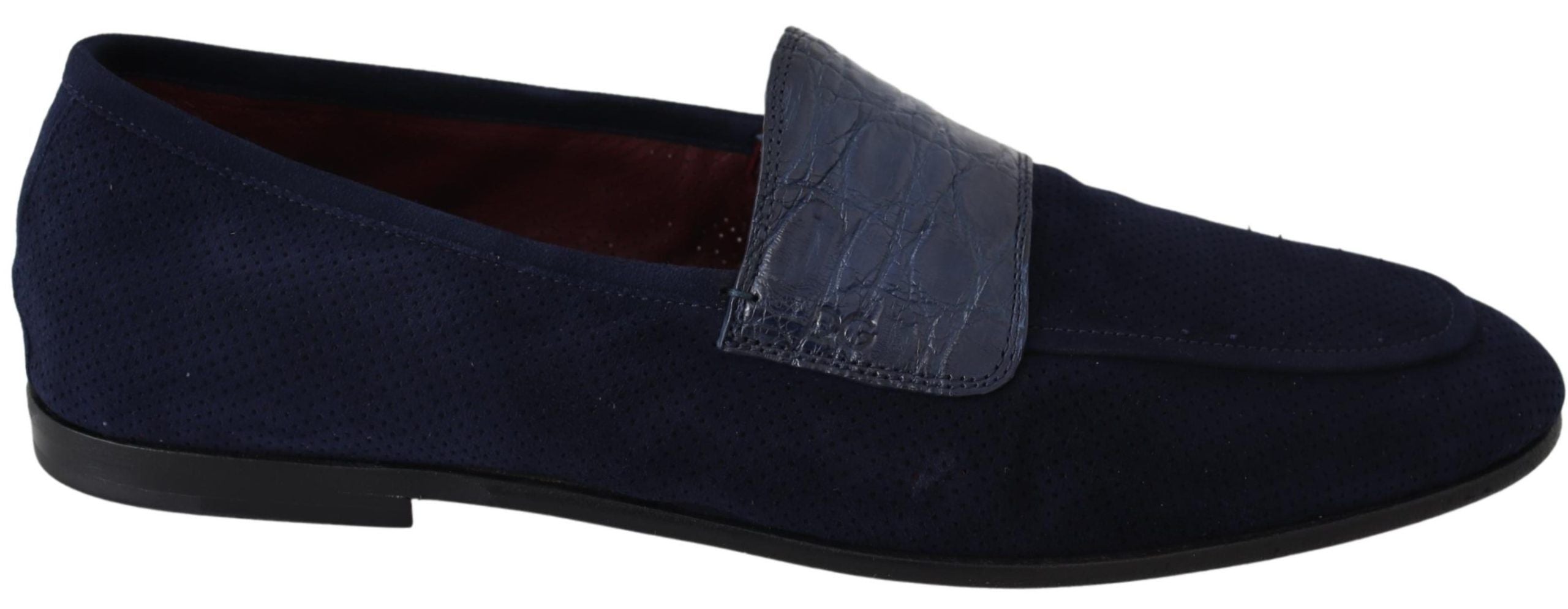 Dolce & Gabbana Elegante Loafer aus blauem Wildleder