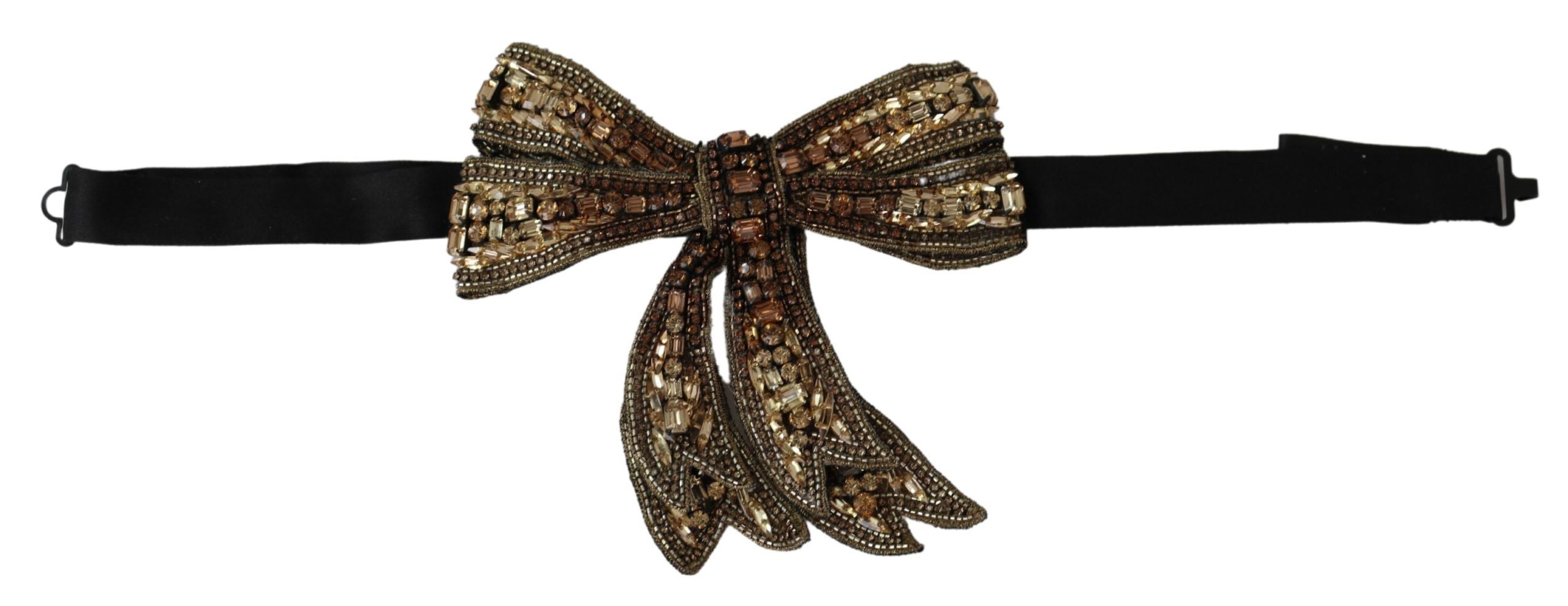 Dolce & Gabbana Elegante Seidenfliege mit Strasssteinen