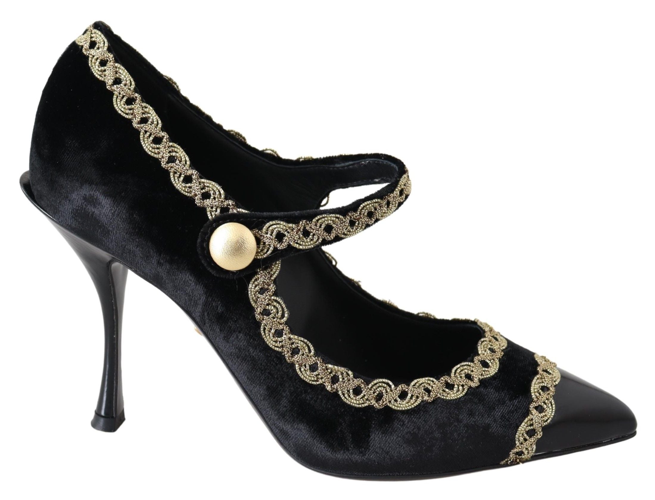Dolce & Gabbana Elegante Pumps aus Samt mit Stickerei