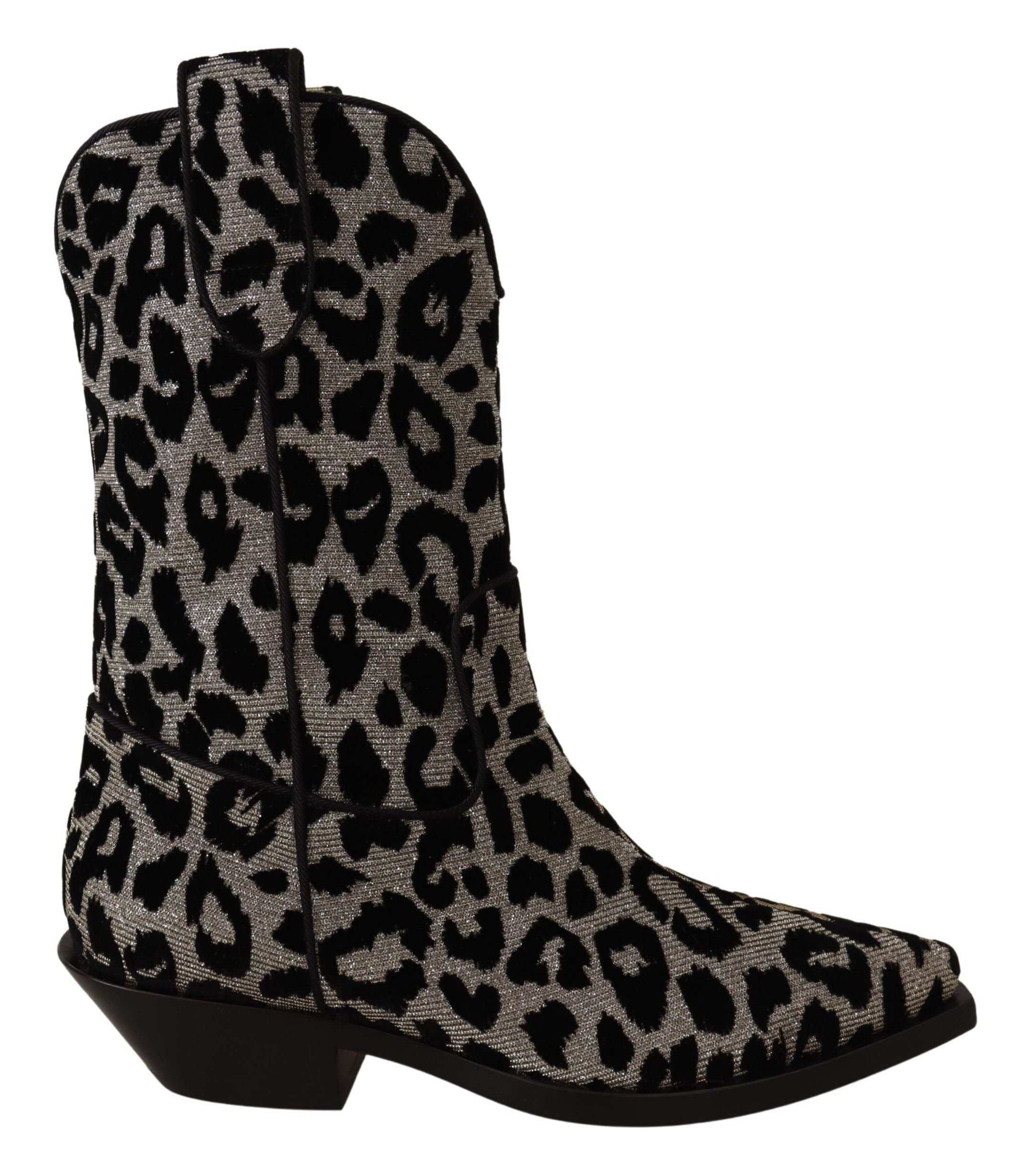 Dolce & Gabbana – Elegante Stiefel mit Leopardenmuster und halbhohem Schaft