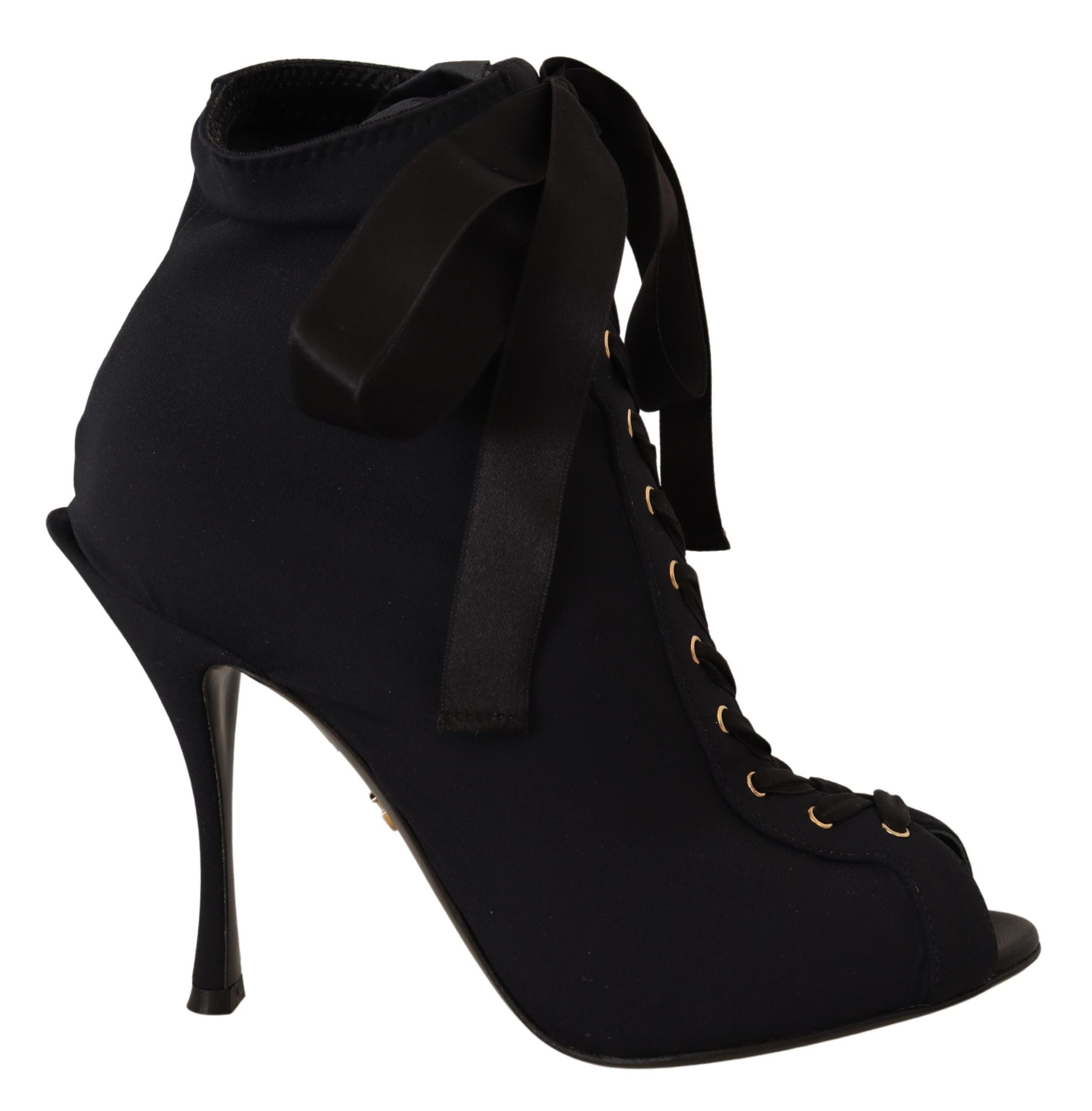 Dolce & Gabbana – Elegante Knöchelstiefel mit offenem Zehenbereich