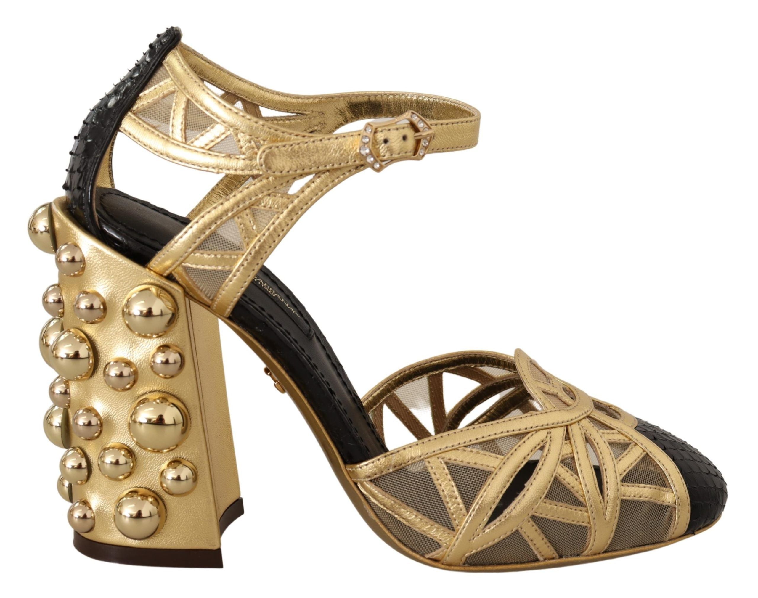 Dolce & Gabbana Elegante Pumps aus Leder mit Kristallbesatz
