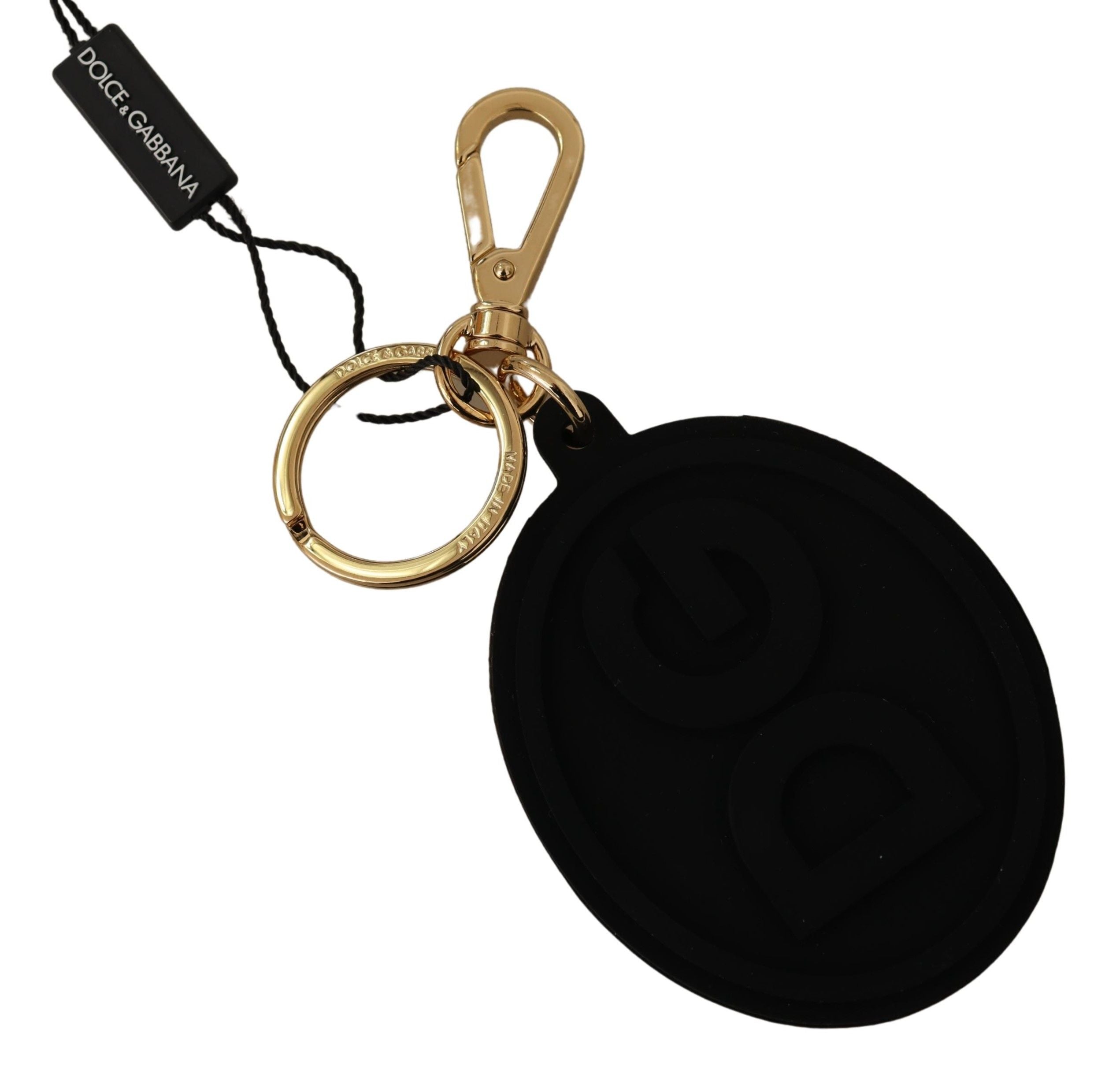 Dolce & Gabbana Elegantes Schlüsselanhänger-Accessoire in Schwarz und Gold