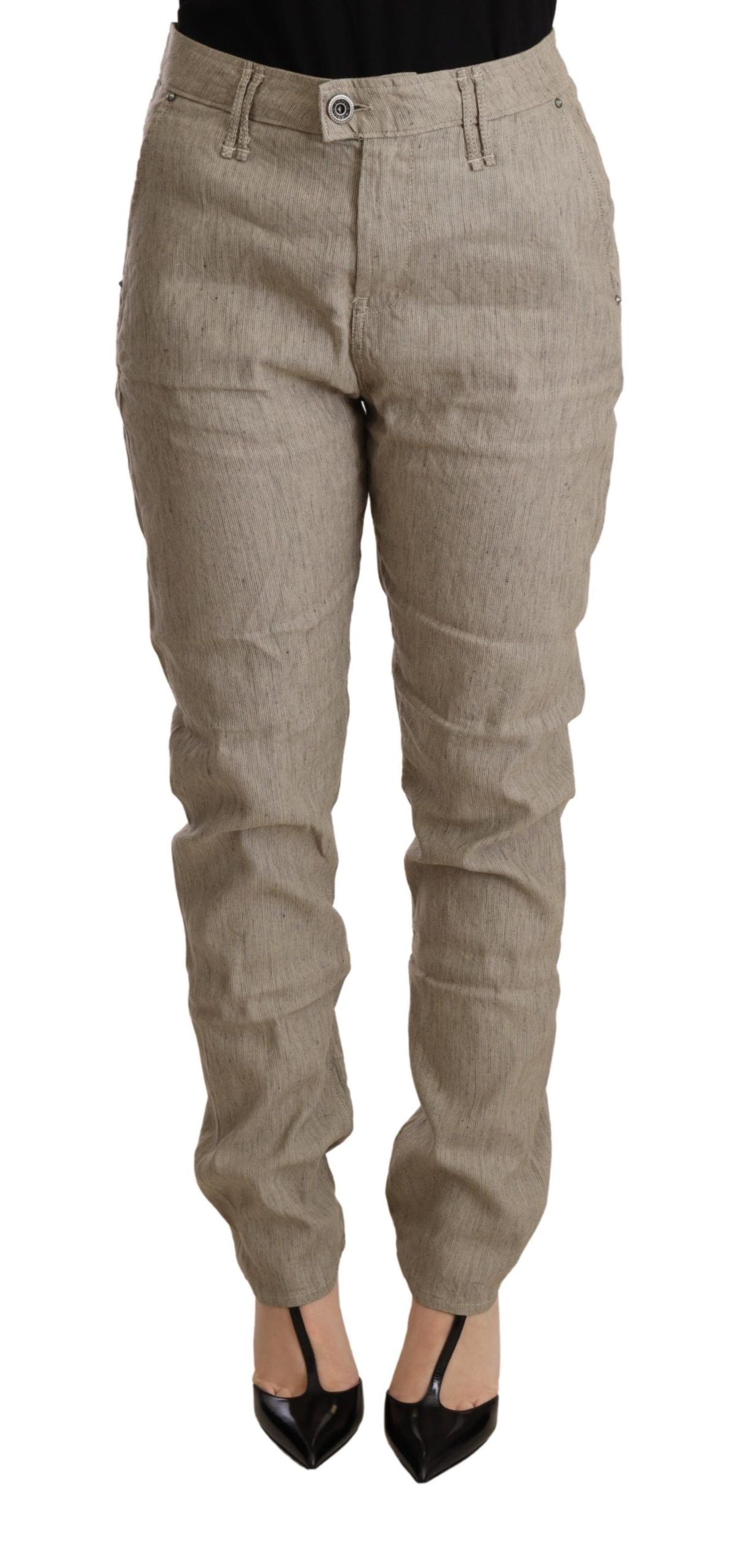 CYCLE Schicke beige Baggy-Hose mit mittlerer Taille für anspruchsvollen Stil
