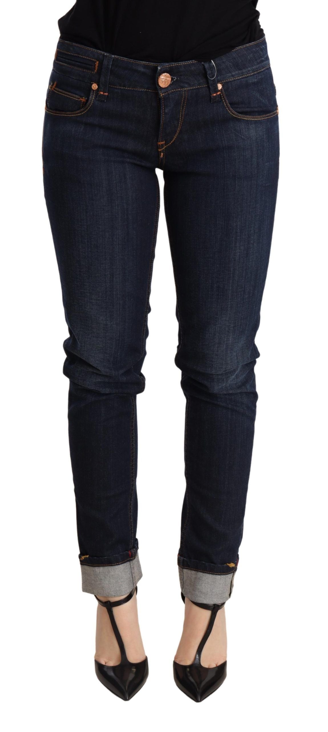 Acht Chic Dunkelblaue Skinny Jeans