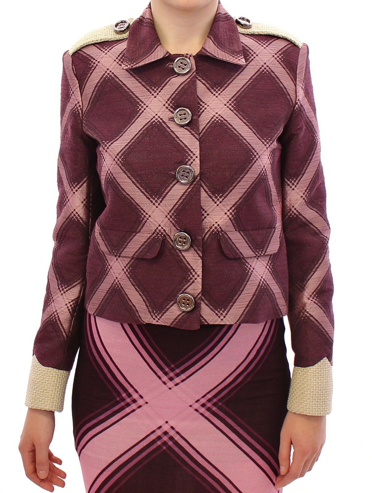 House of Holland – Elegante Jacke mit mehrfarbigem Karomuster