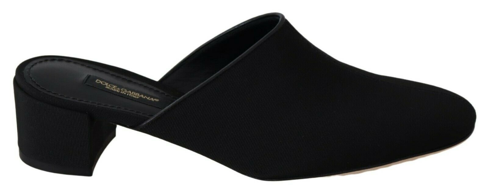 Dolce & Gabbana – Schicke Slide-Sandalen aus schwarzem Ripsband