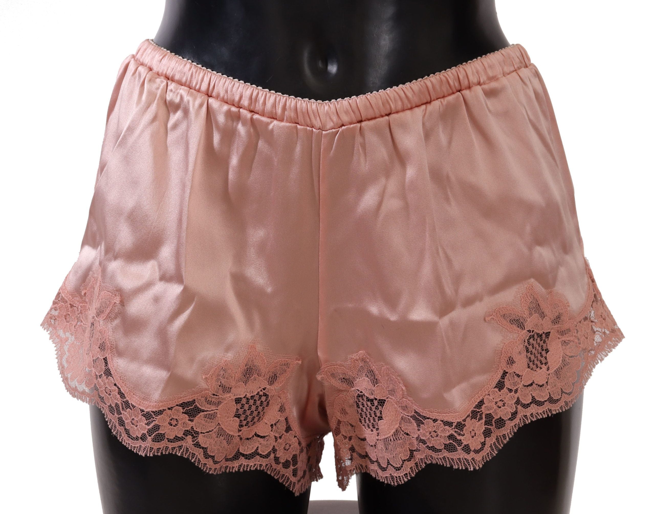 Dolce & Gabbana Elegante Dessous-Shorts aus Seidenspitze in Puderrosa
