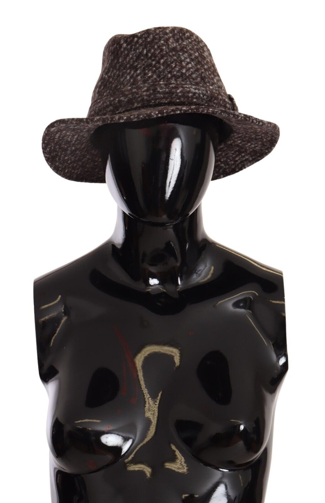 Dolce & Gabbana – Eleganter Hut aus grauem Tweed mit breiter Krempe