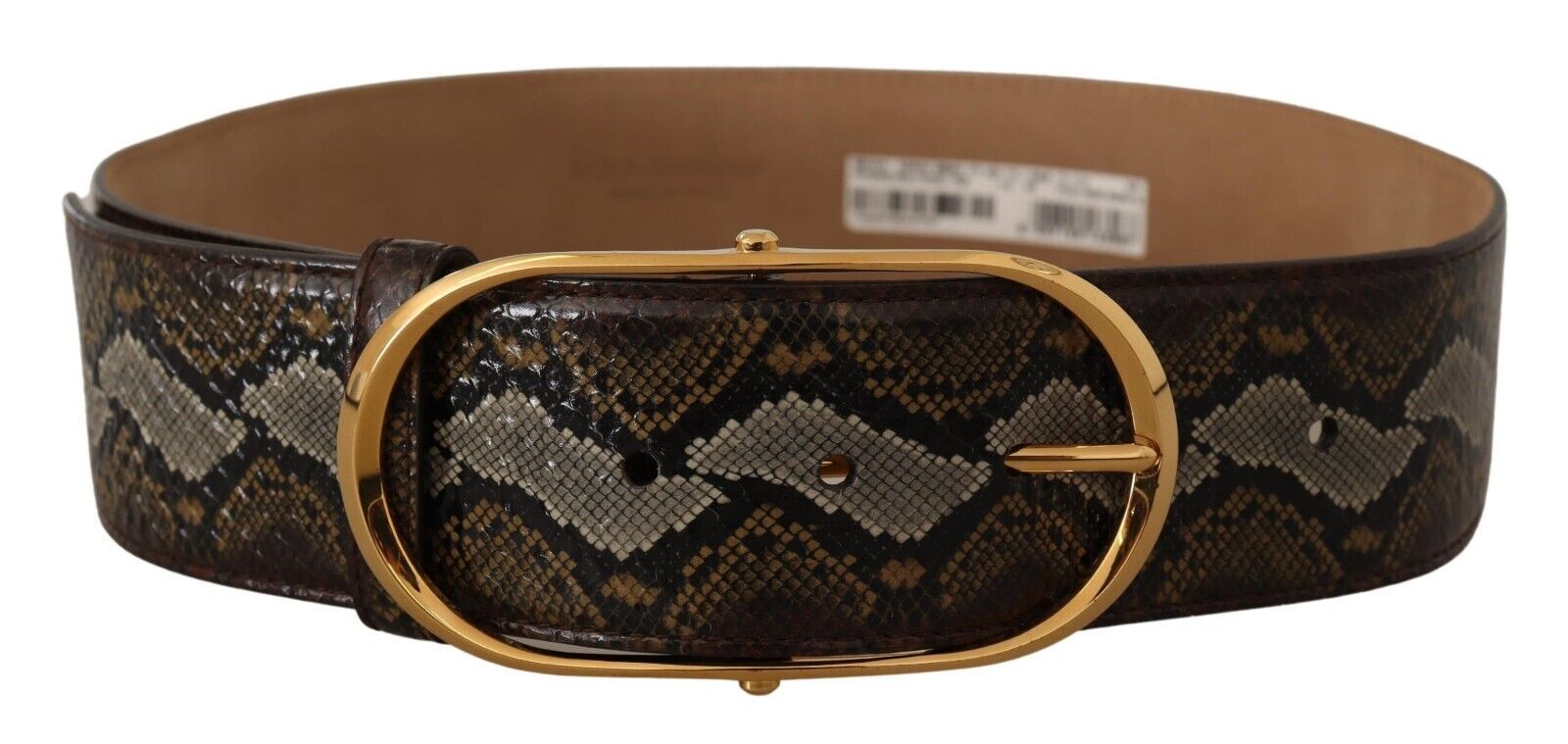 Dolce & Gabbana Eleganter goldener Ledergürtel mit ovaler Schnalle