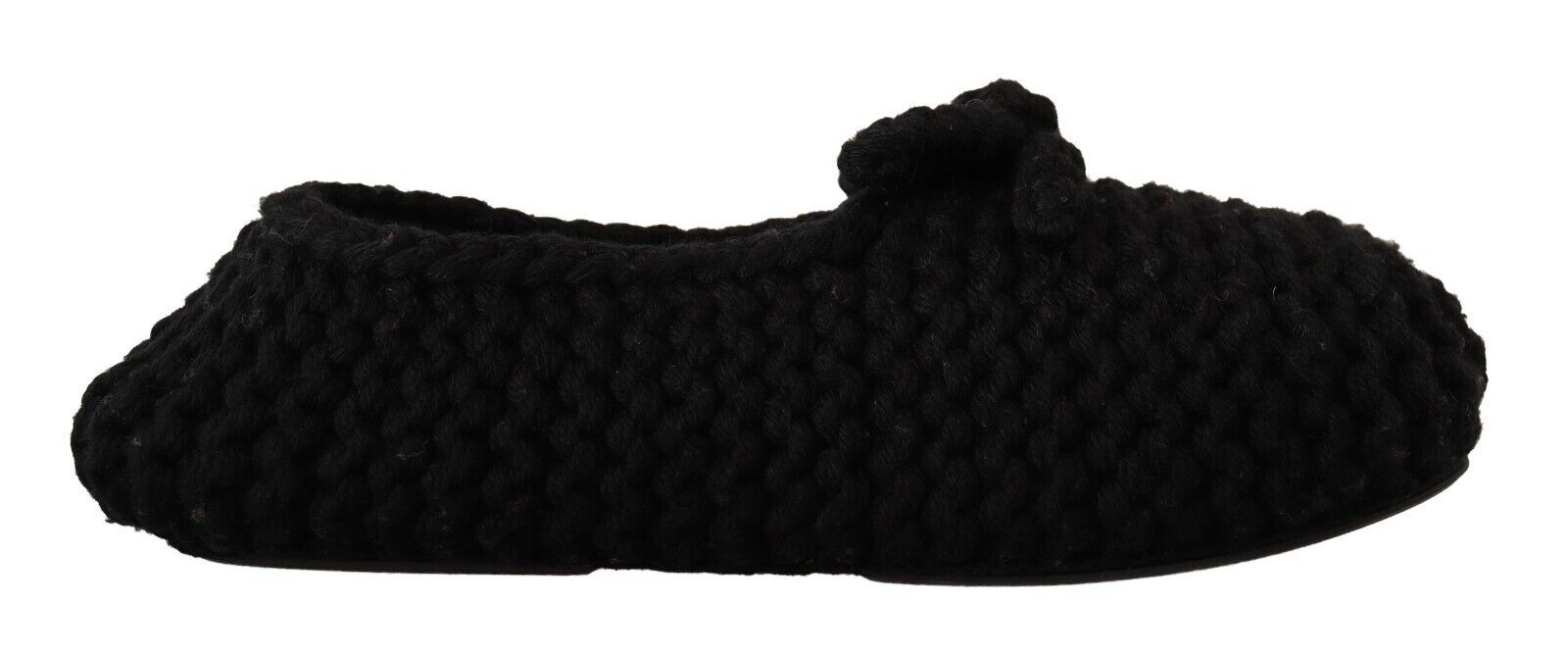 Dolce & Gabbana Elegante schwarze Ballerinas aus Wollstrick