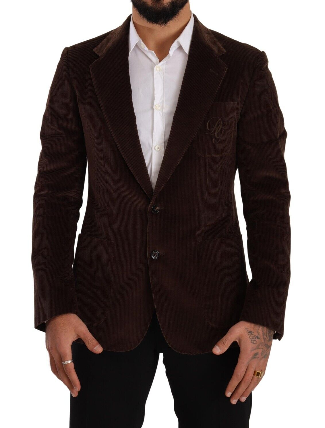 Dolce & Gabbana Eleganter Slim Fit Blazer aus braunem Cord
