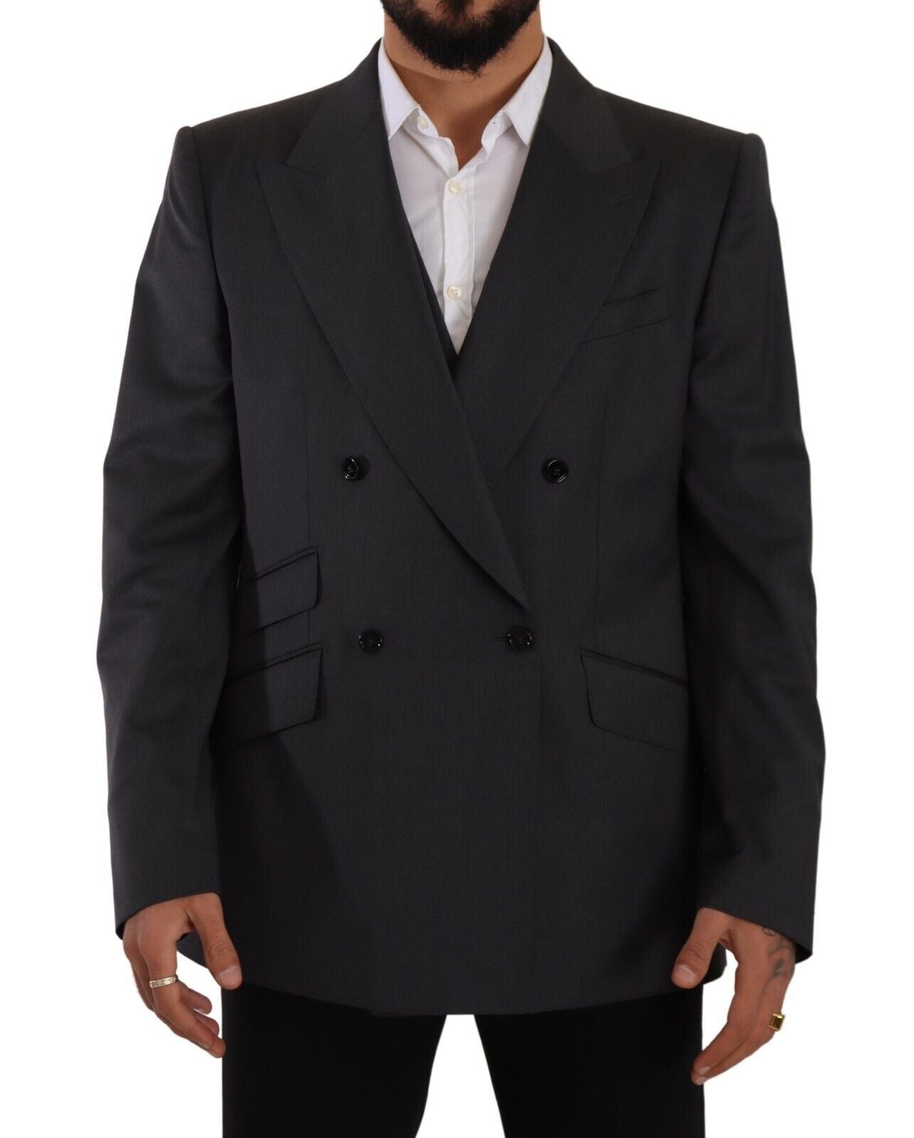 Dolce & Gabbana Eleganter grauer Anzug aus Sicilia-Wollmischung