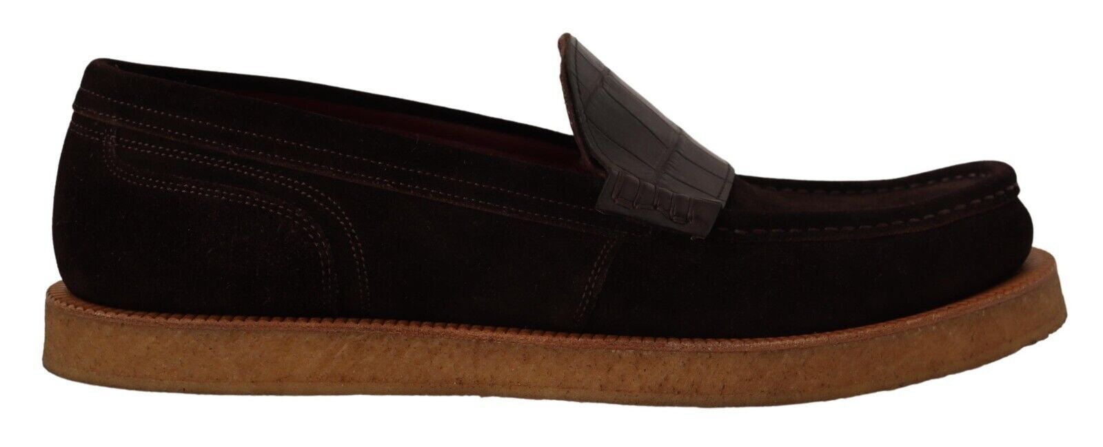 Dolce & Gabbana Elegante Loafer aus Wildleder-Krokodil in Braun