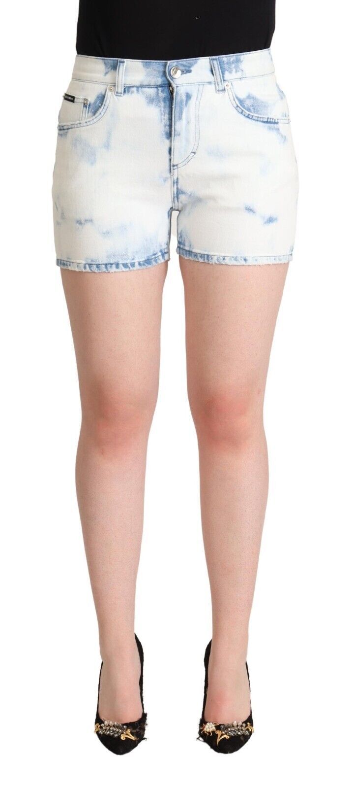 Dolce & Gabbana Schicke weiße Denim-Shorts mit mittlerer Taille