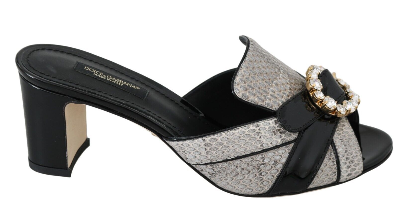 Dolce & Gabbana Kristallverzierte Sandalen aus exotischem Leder