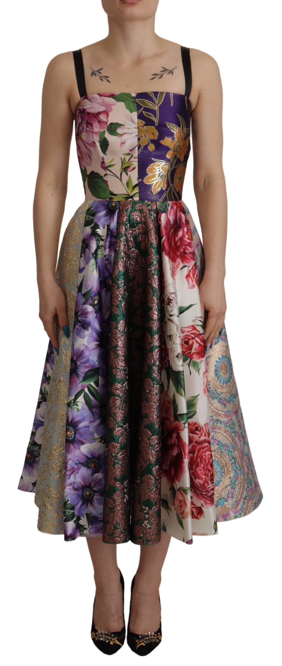 Dolce & Gabbana Patchwork Elegance Seidenmischung Kleid