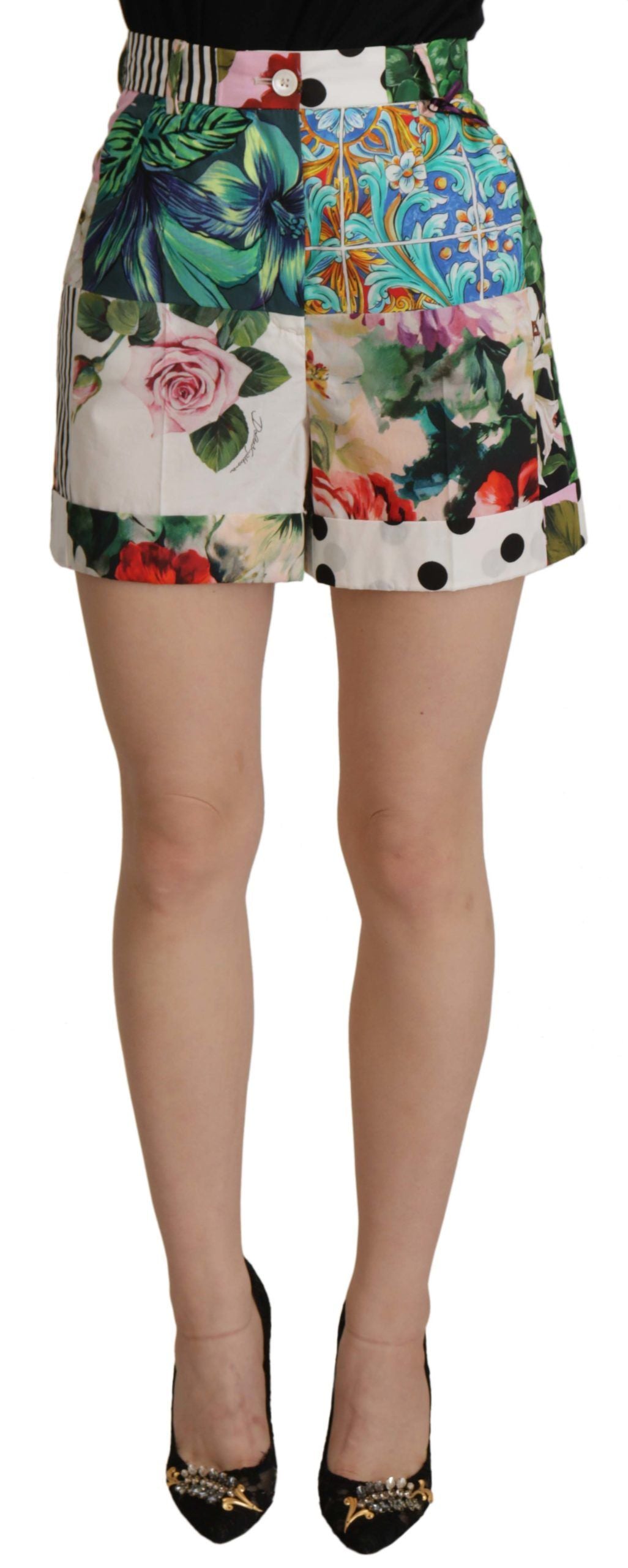 Dolce & Gabbana – Hotpants-Shorts mit Blumenmuster und hoher Taille