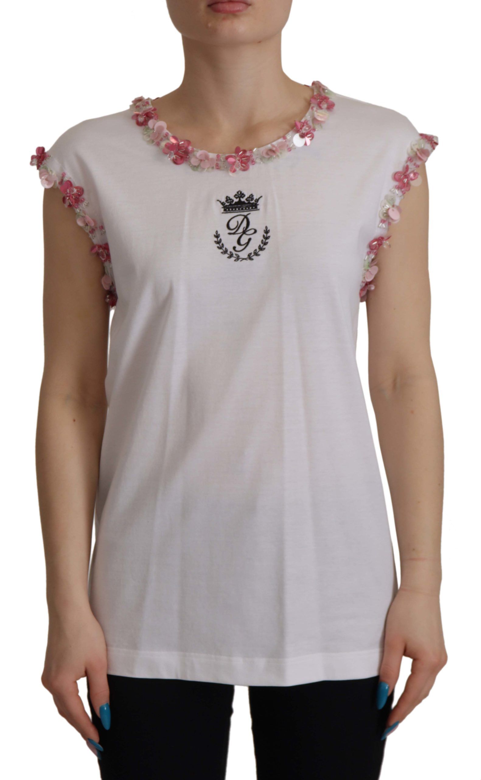Dolce & Gabbana Schickes Tanktop mit Paillettenkrone