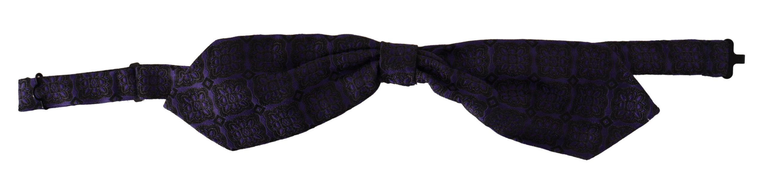 Dolce & Gabbana Elegante blaue Fliege aus Seide mit geometrischem Muster