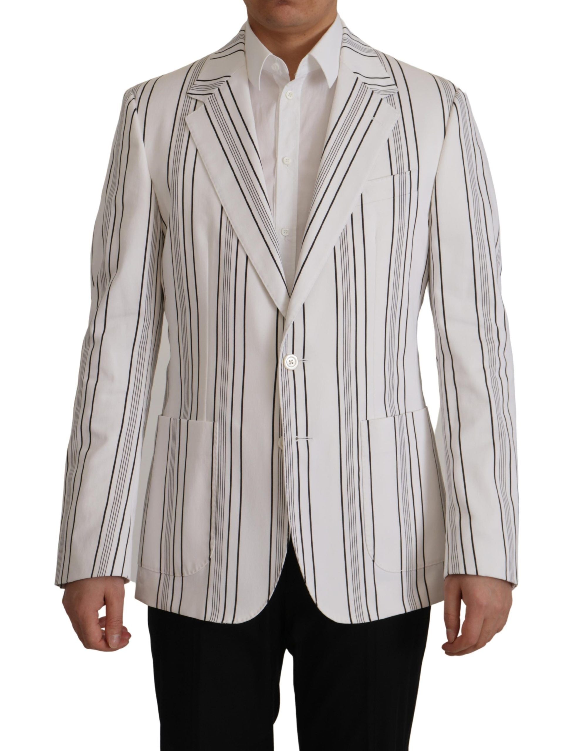 Dolce & Gabbana Eleganter gestreifter Blazer aus Baumwollmischung