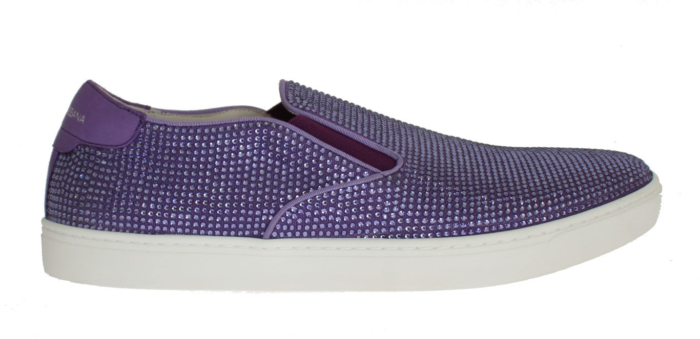 Dolce & Gabbana Elegante Lila Strass Fashion Sneakers