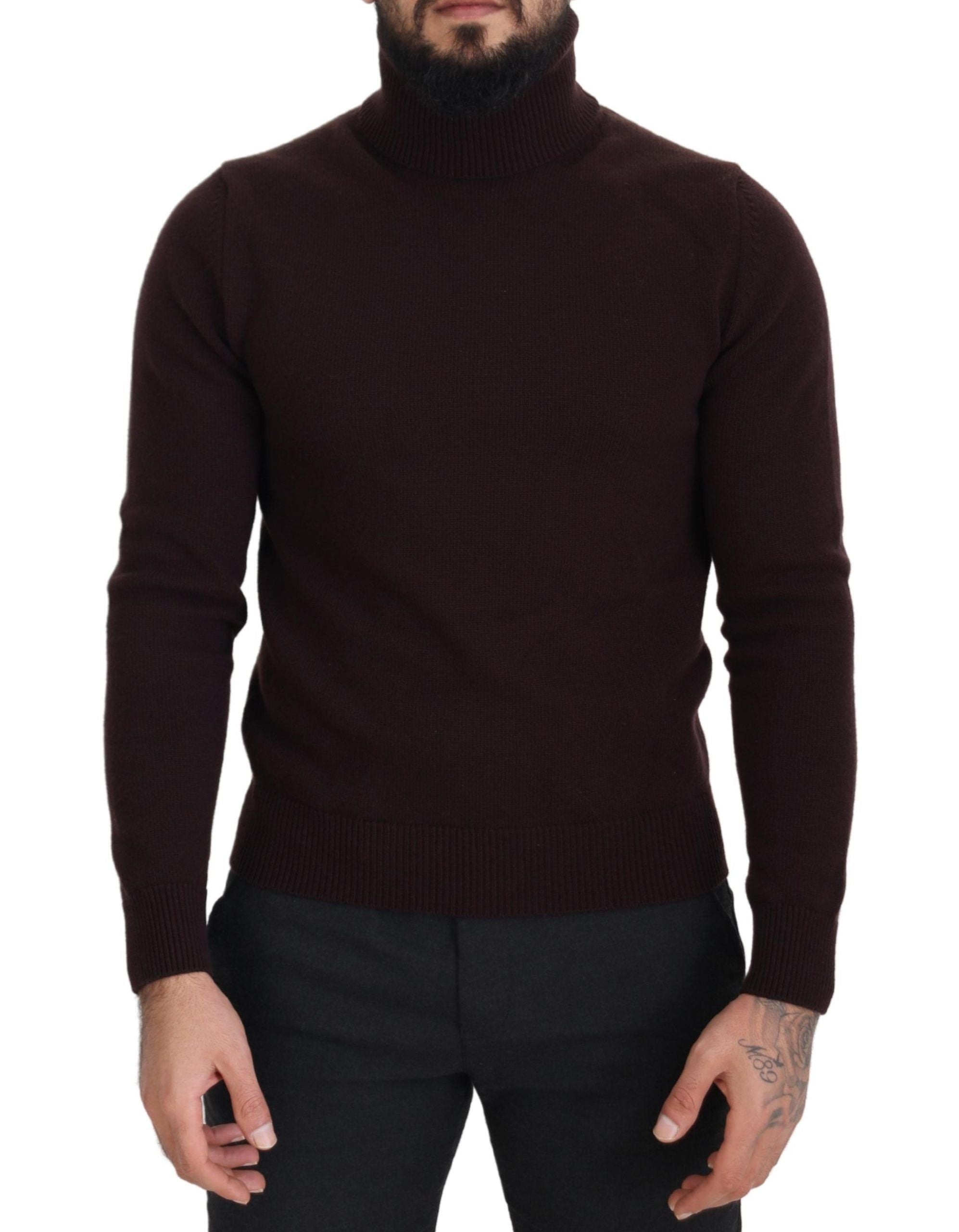 Dolce & Gabbana – Pullover mit Rollkragen in Braun aus Wolle