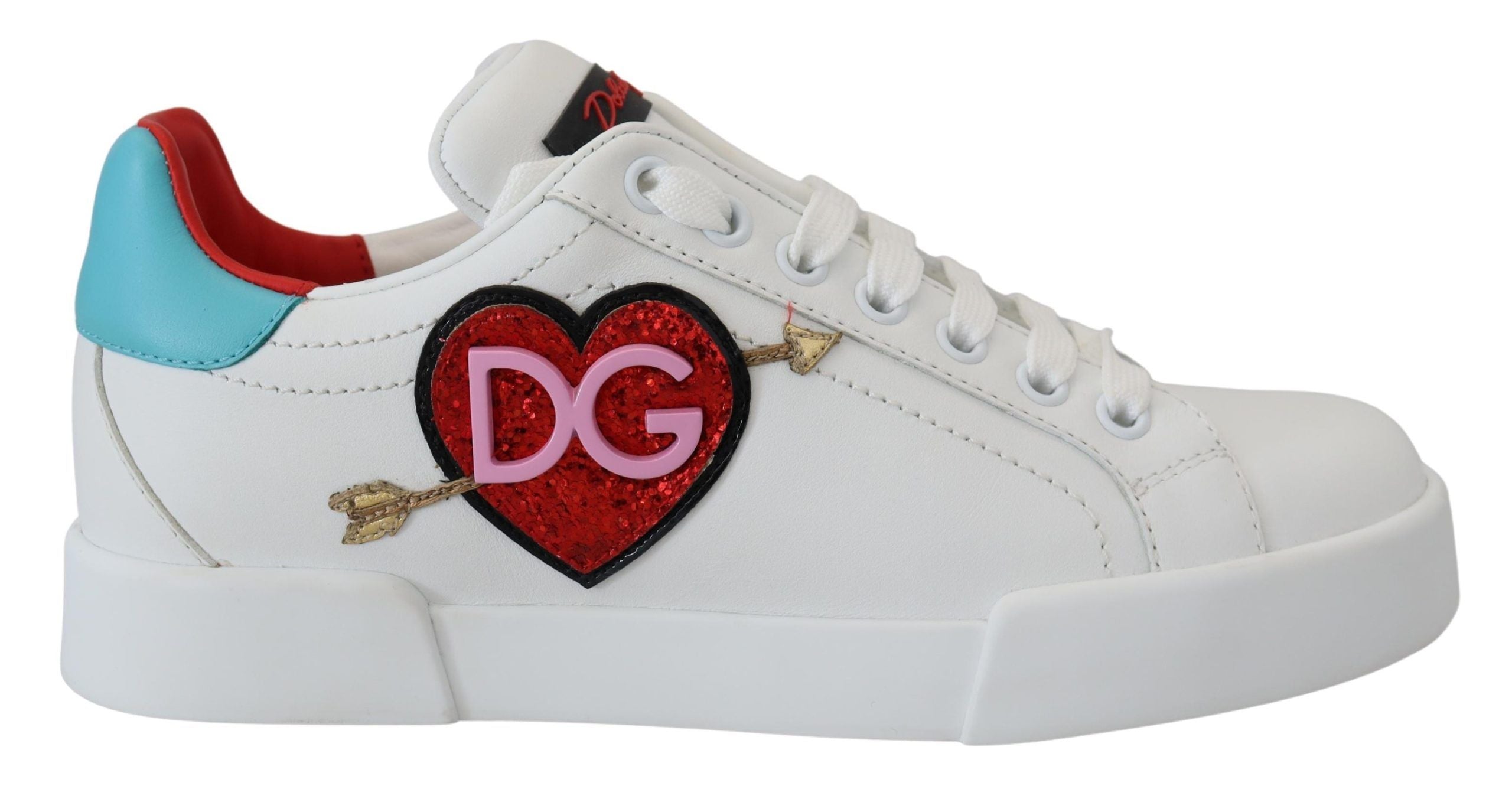 Dolce & Gabbana Elegante weiße Portofino-Leder-Sneaker