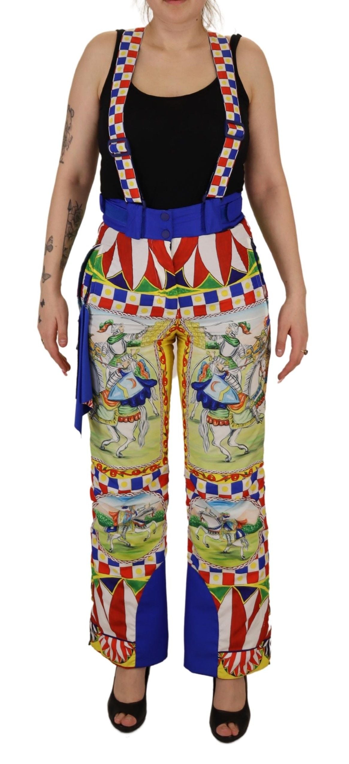 Dolce & Gabbana Mehrfarbige Schneehose mit hoher Taille