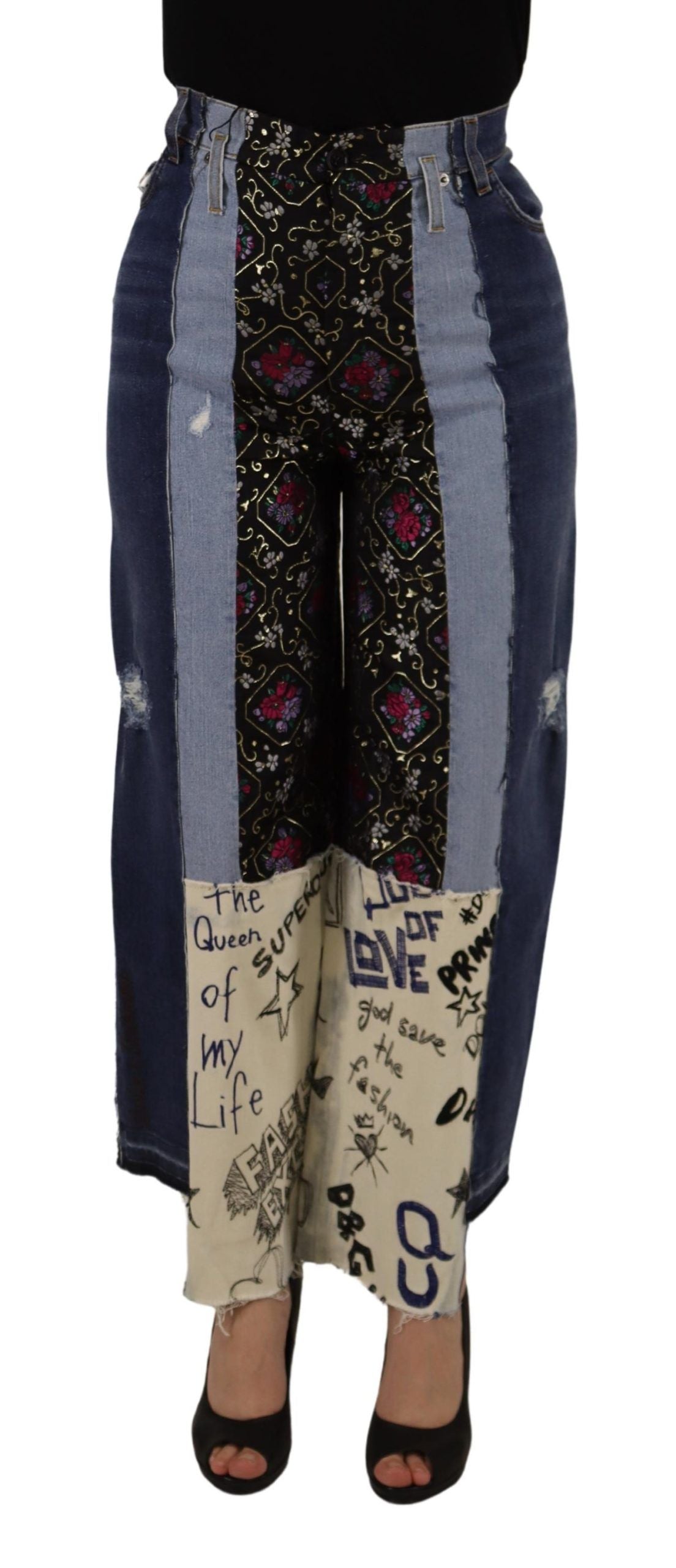 Dolce & Gabbana High-Waist-Jeans in Mehrfarbig mit weitem Schnitt