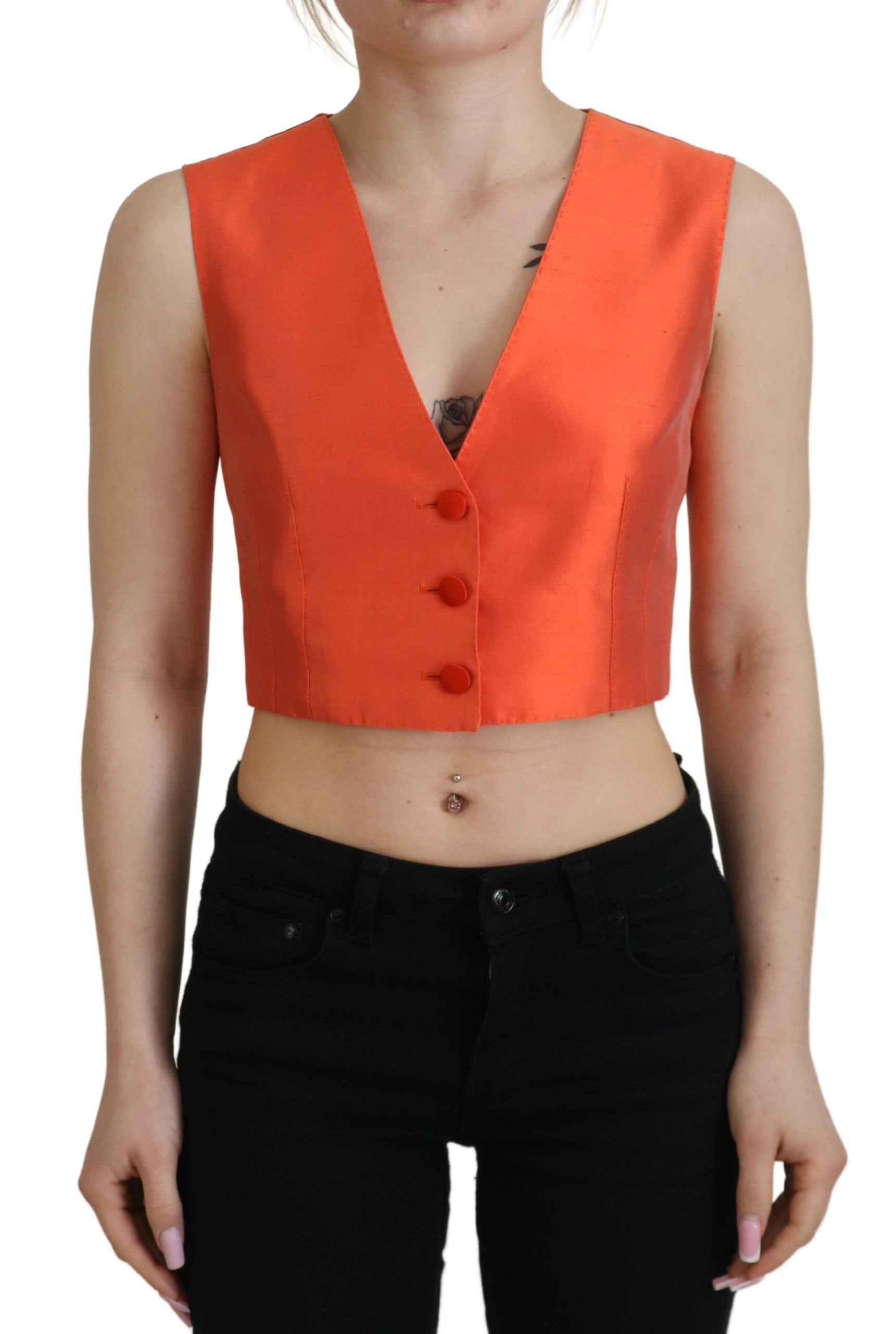 Dolce & Gabbana Elegante orange Seidenweste