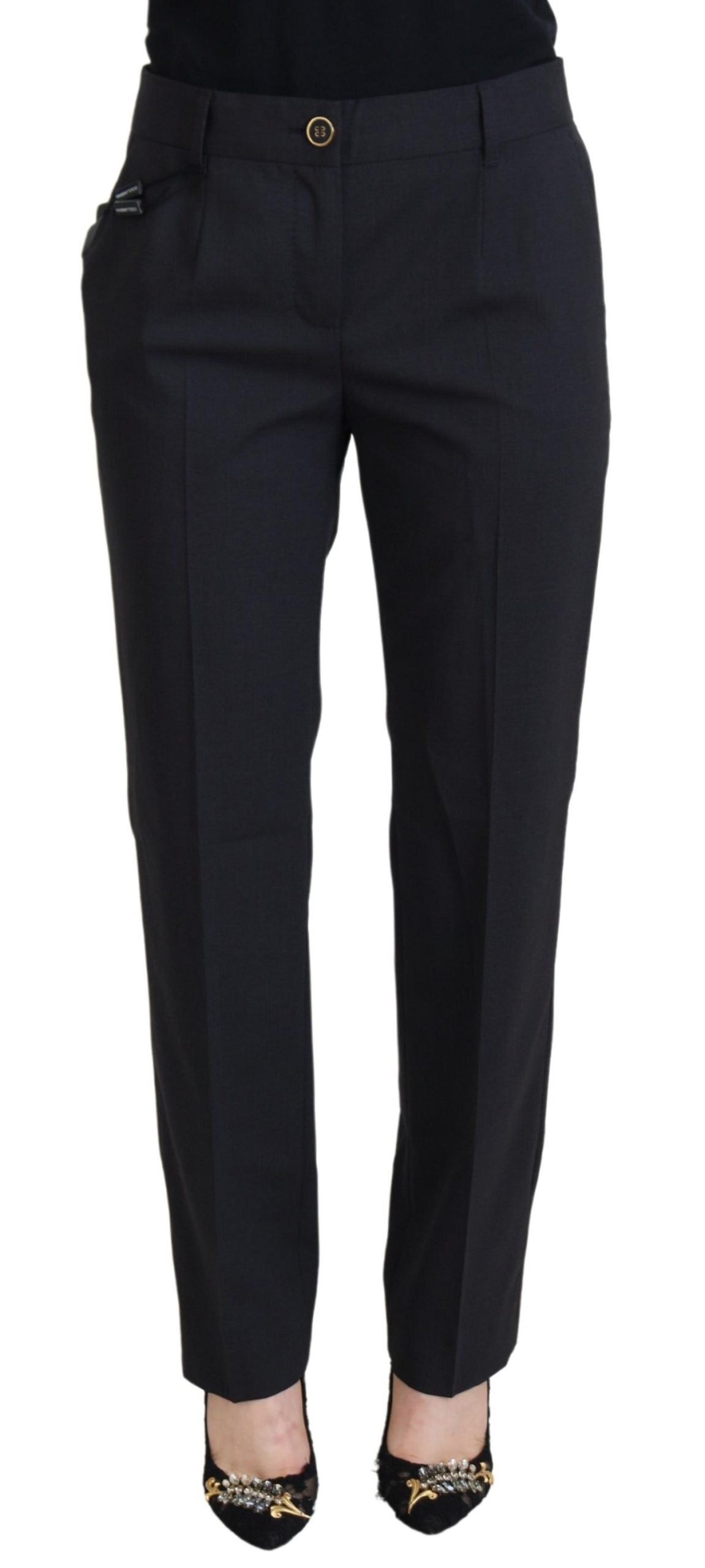 Dolce & Gabbana Schicke Hose aus grauer Wollmischung für gehobenen Stil