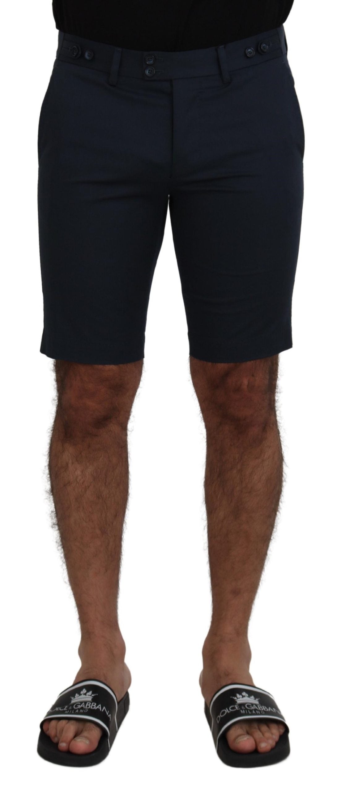 Dolce & Gabbana Elegante Shorts aus blauer Baumwollmischung