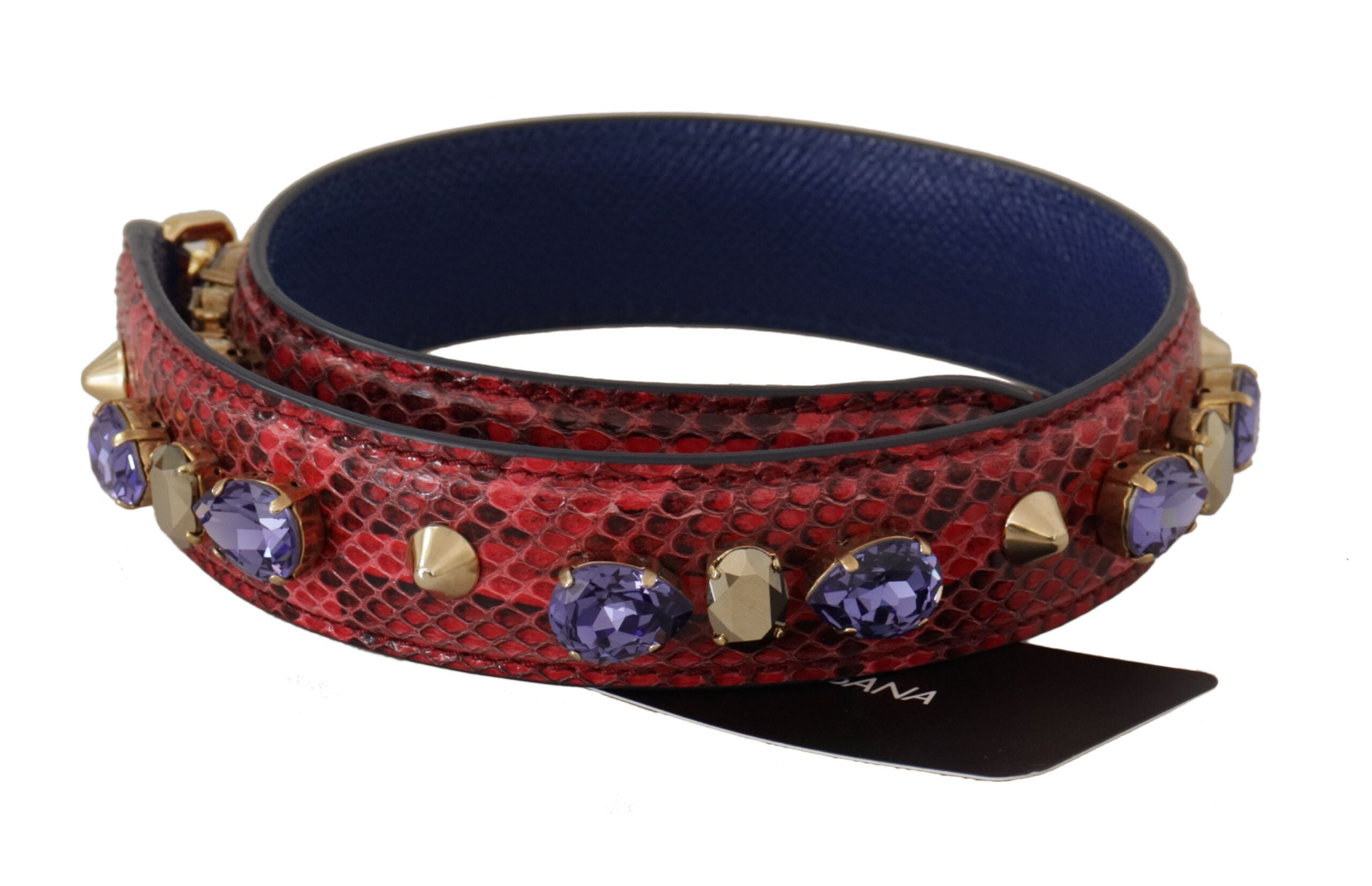 Dolce & Gabbana Eleganter roter Handtaschengurt aus Pythonleder