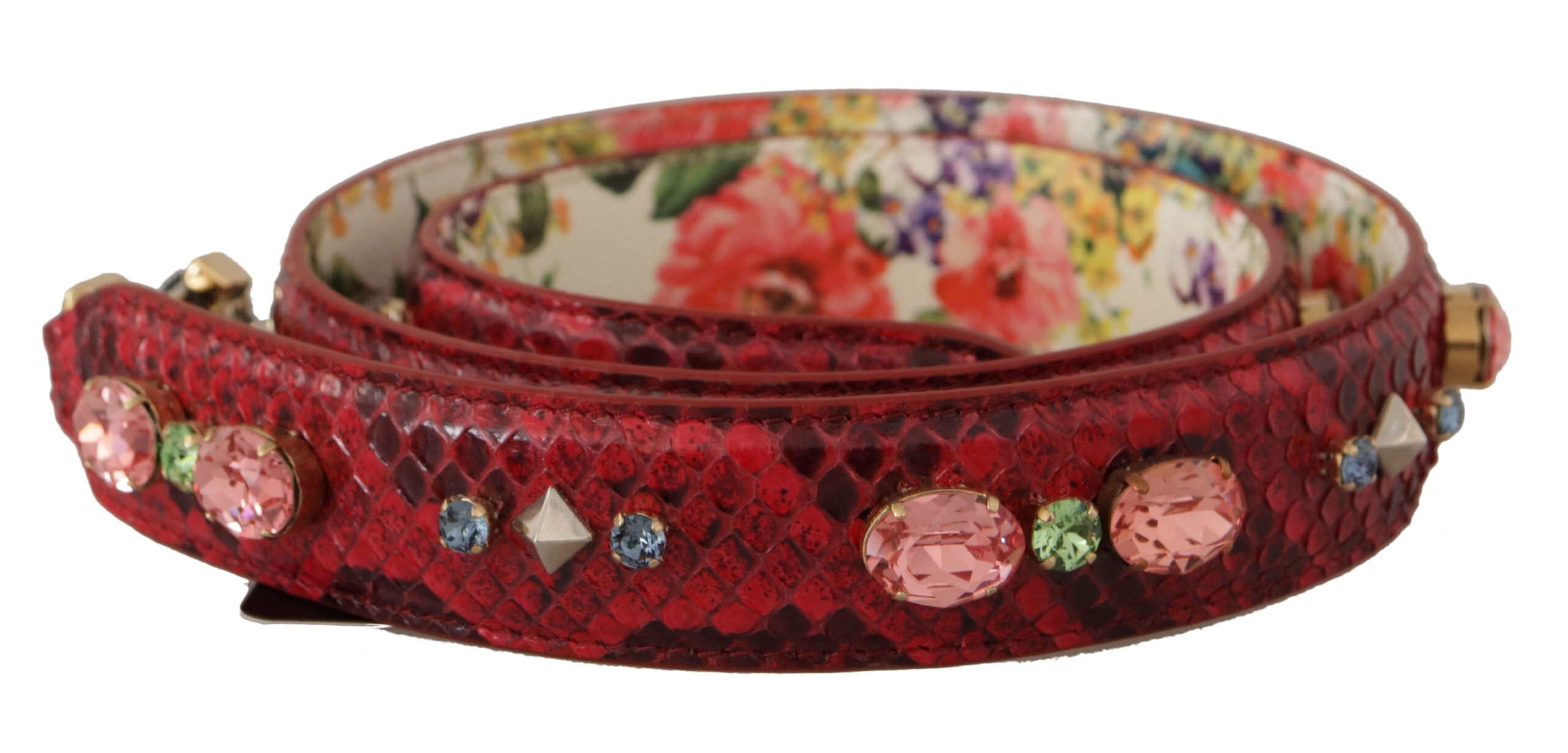 Dolce & Gabbana Eleganter roter Taschengurt aus Pythonleder