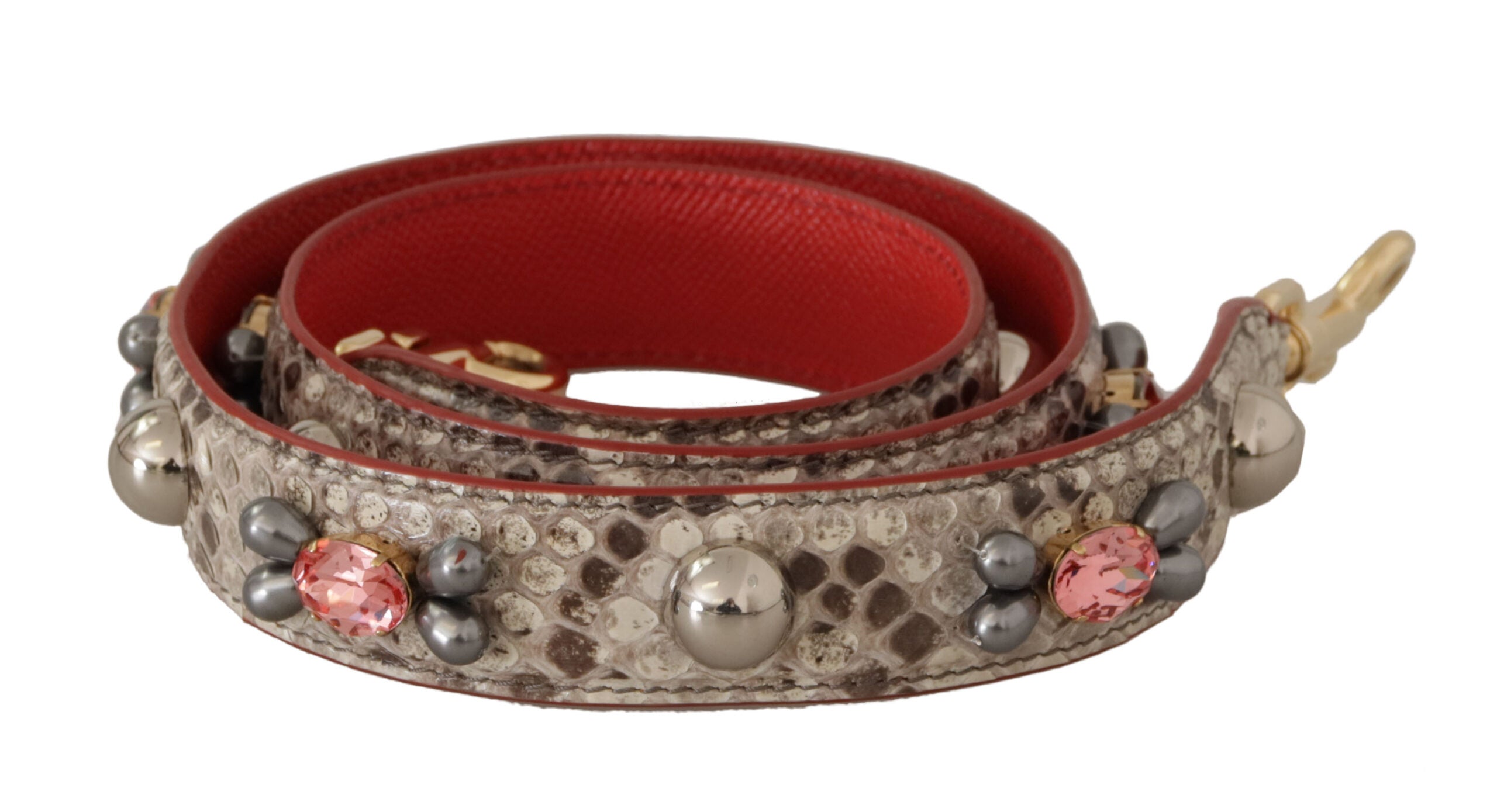 Dolce & Gabbana – Opulenter Taschengurt aus Pythonleder in Beige