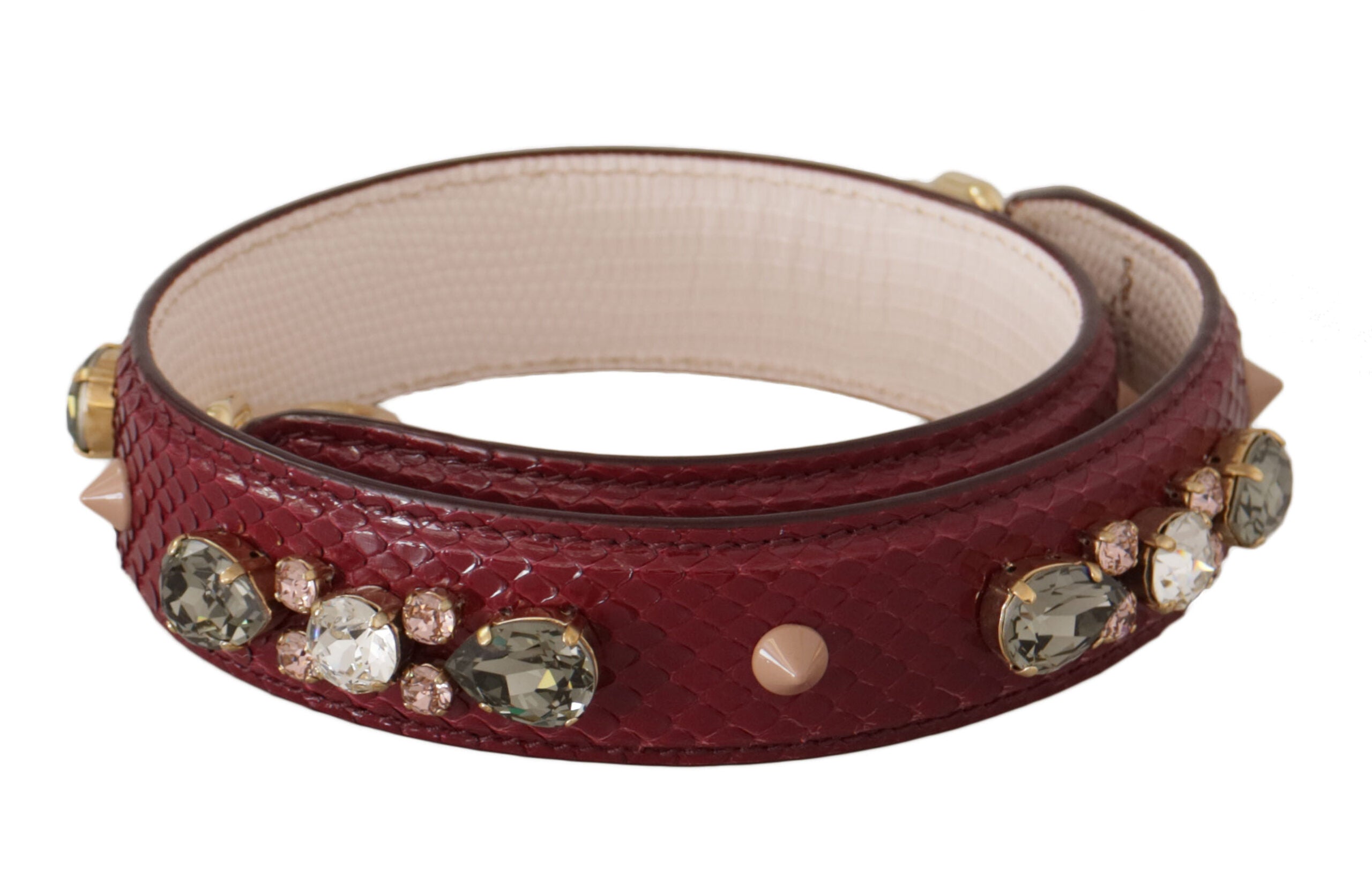 Dolce & Gabbana – Eleganter Taschengurt aus Pythonleder in Bordeaux