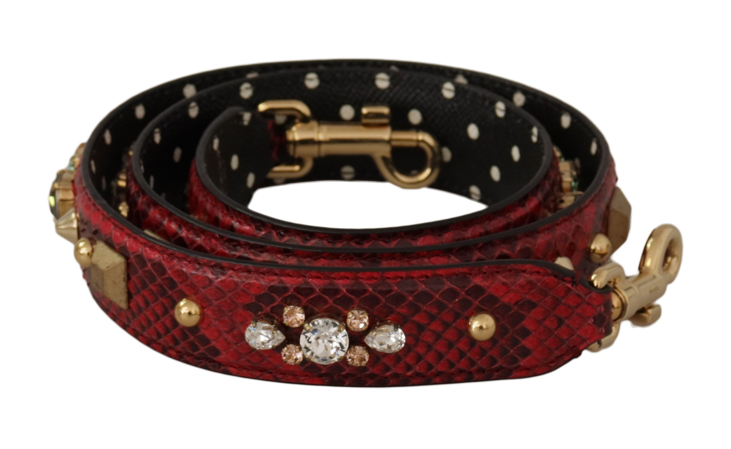 Dolce & Gabbana Schultertaschenriemen aus rotem Pythonleder